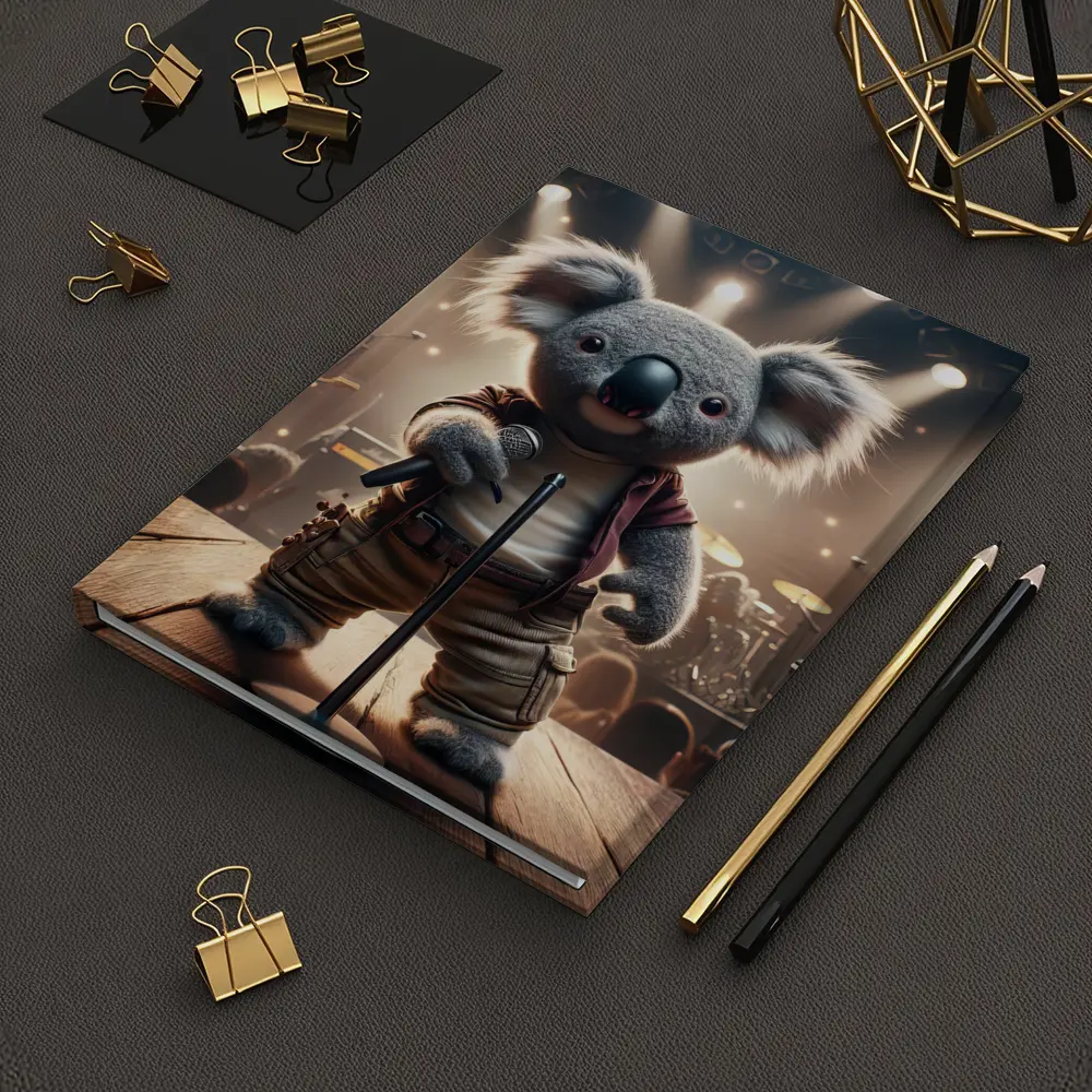 Koala Rock Star Singing On Concert Stage – Notebooks
