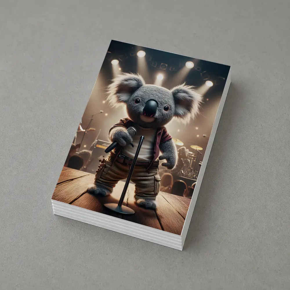 Koala Rock Star Singing On Concert Stage – Postcards