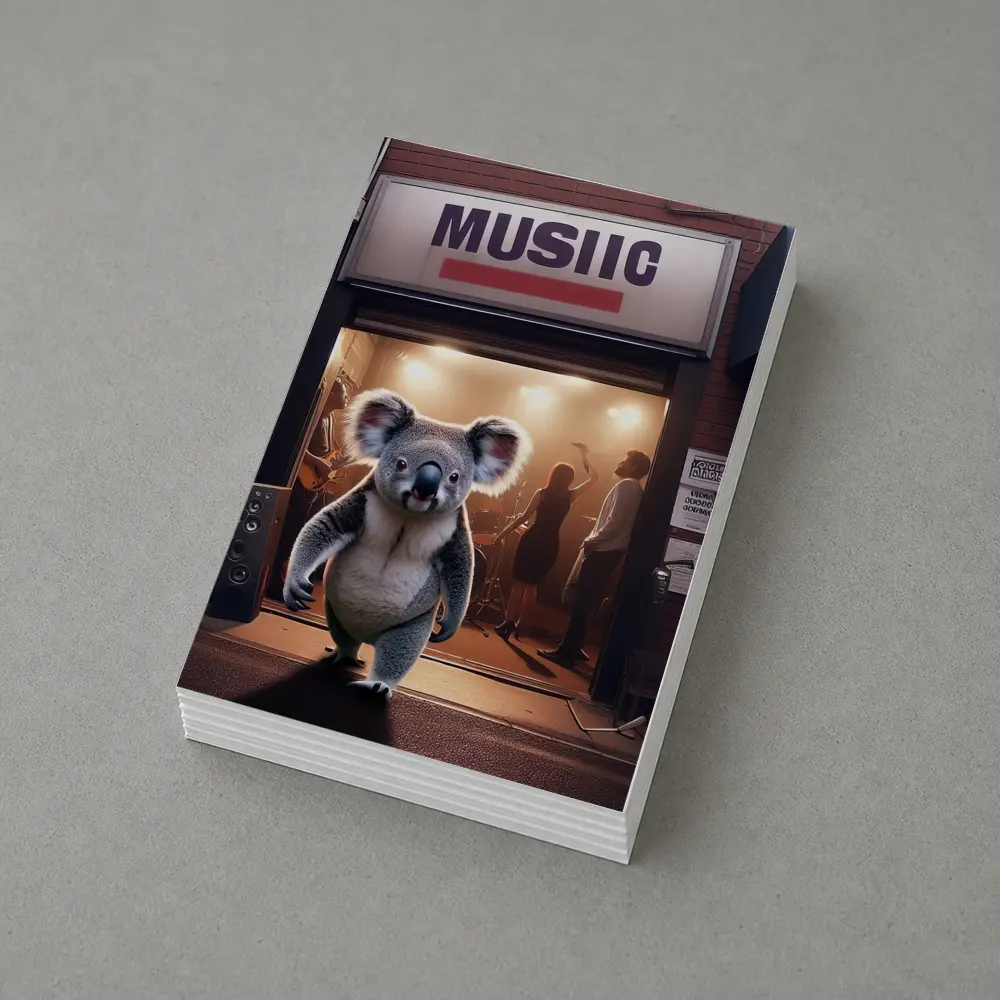 Koala Walking Out of Music Store – Postcards