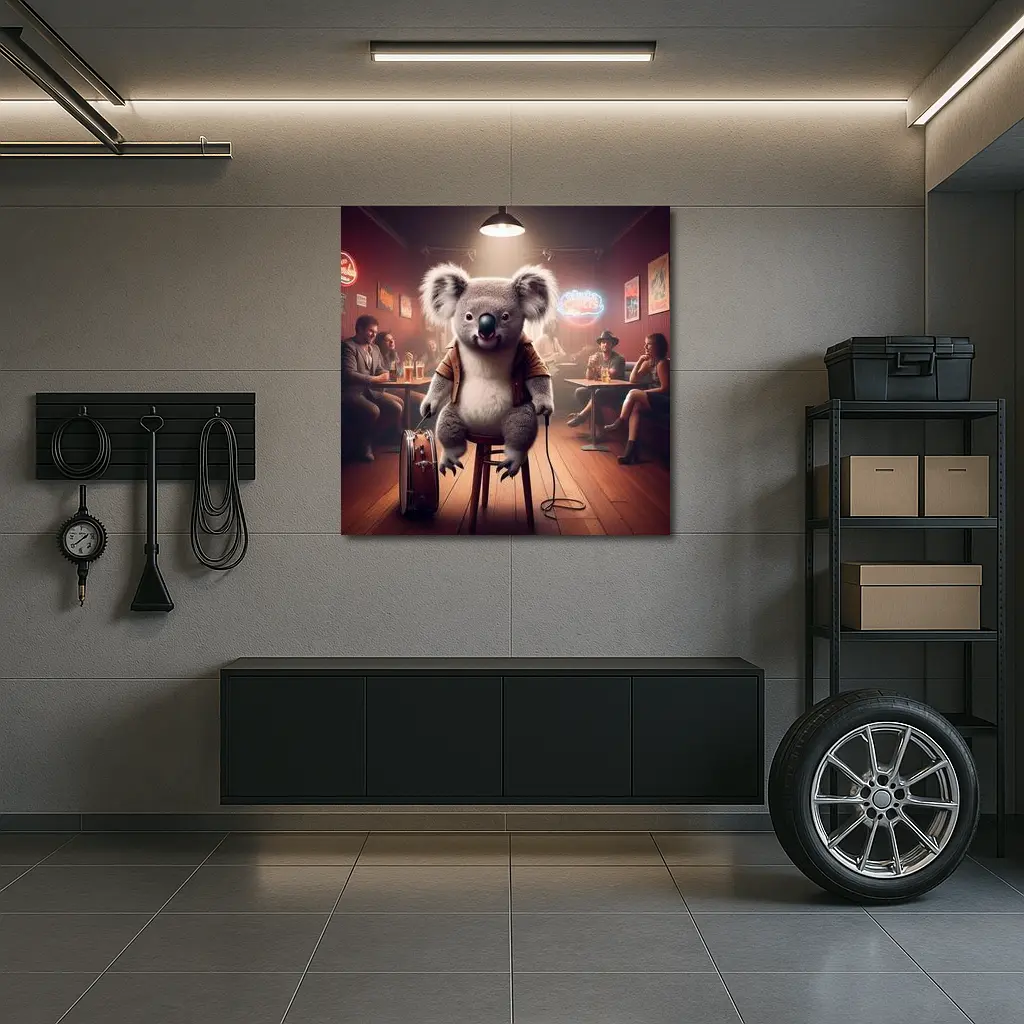 Koala Musician Performing Live at Bar – Wall Art