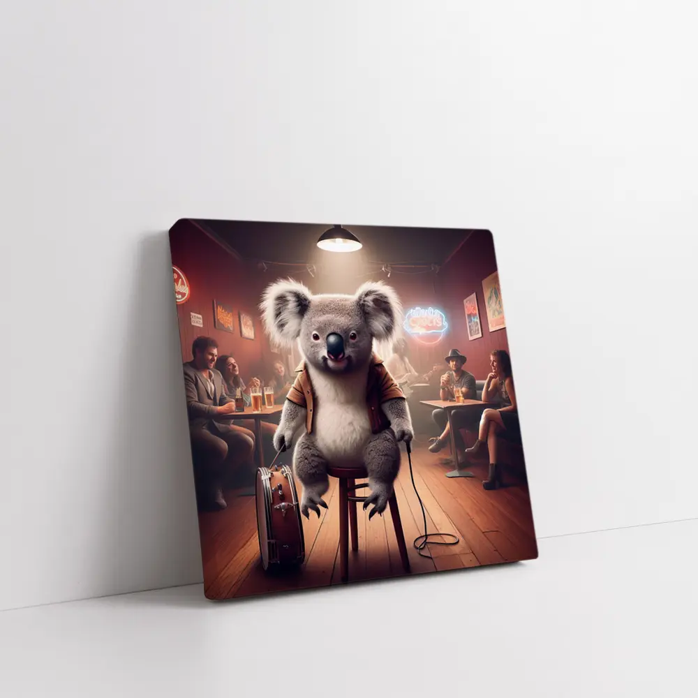 Koala Musician Performing Live at Bar – Wall Art