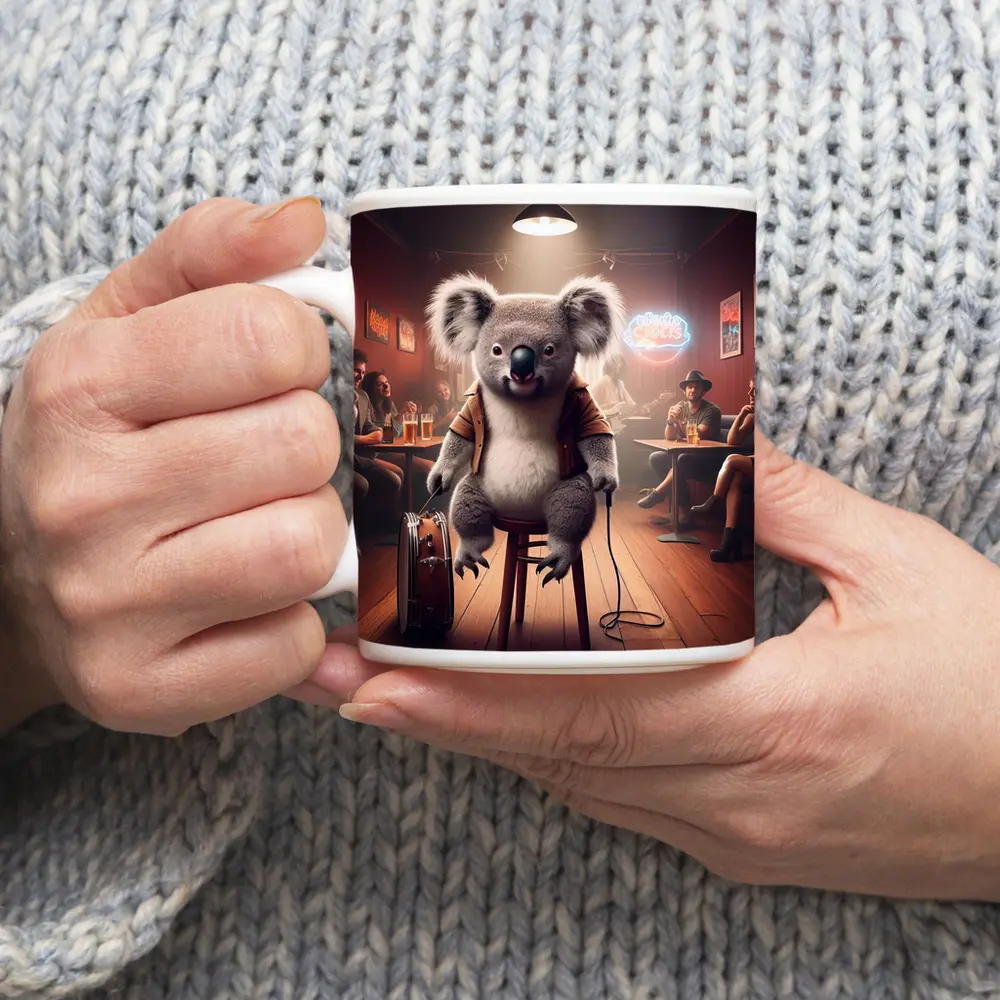 Koala Musician Performing Live at Bar – Mugs