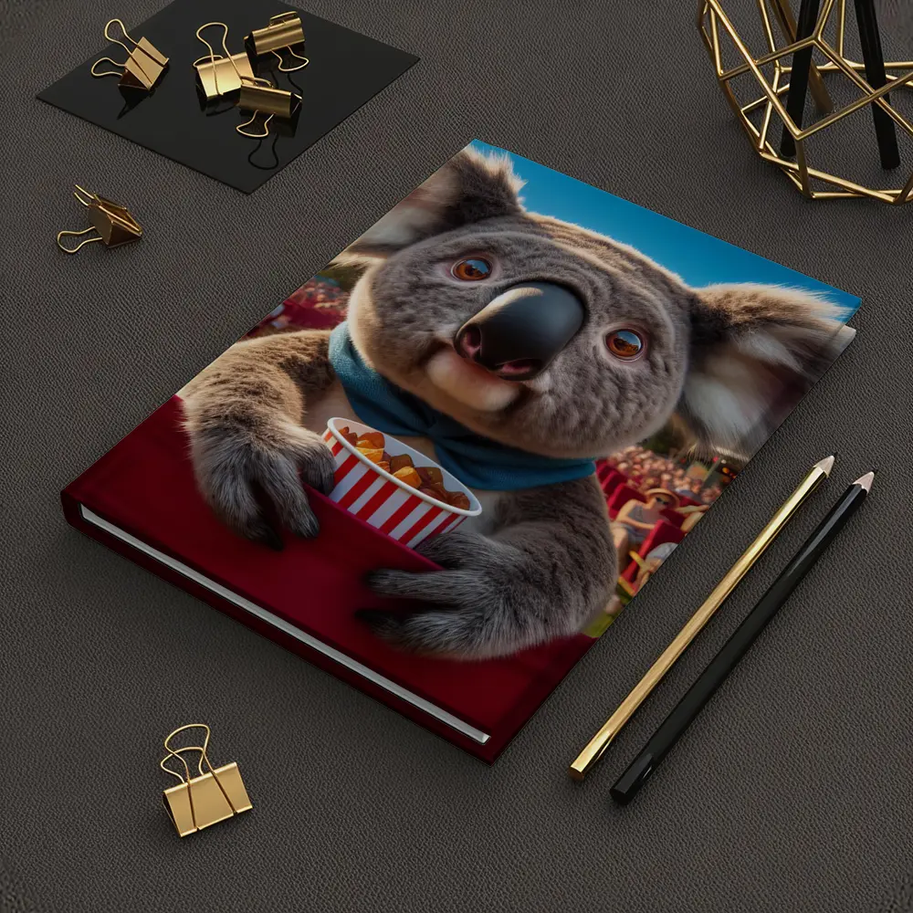 Koala Eating Popcorn At Outdoor Cinema – Notebooks