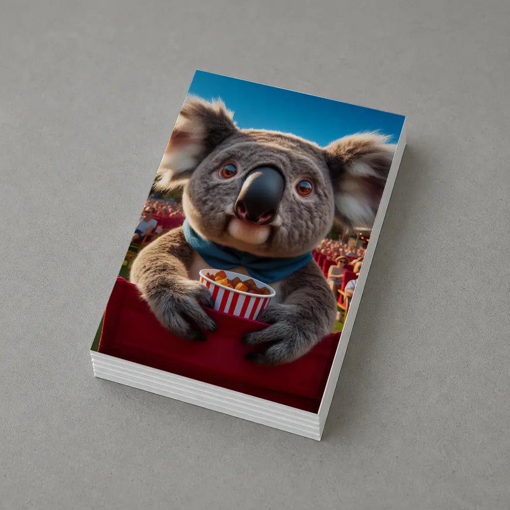 Koala Eating Popcorn At Outdoor Cinema – Postcards