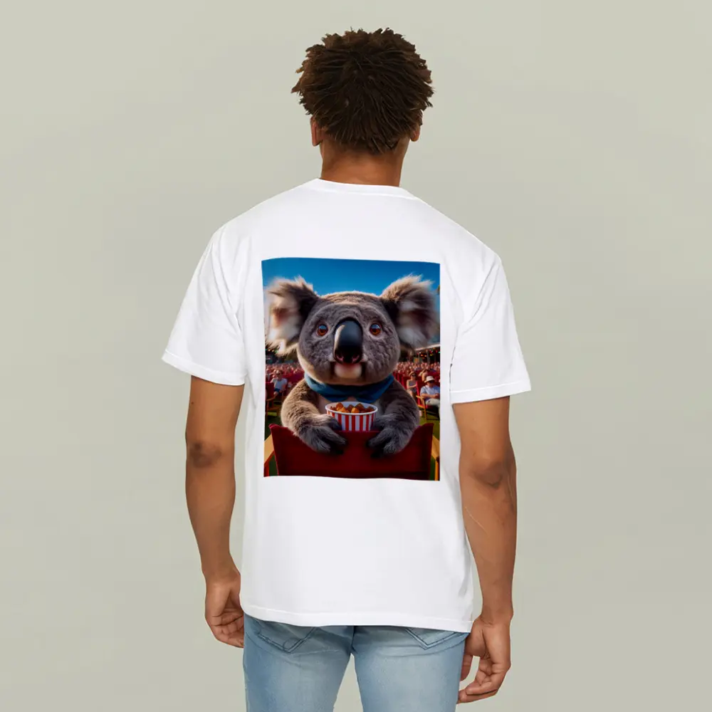 Koala Eating Popcorn At Outdoor Cinema – T-Shirts