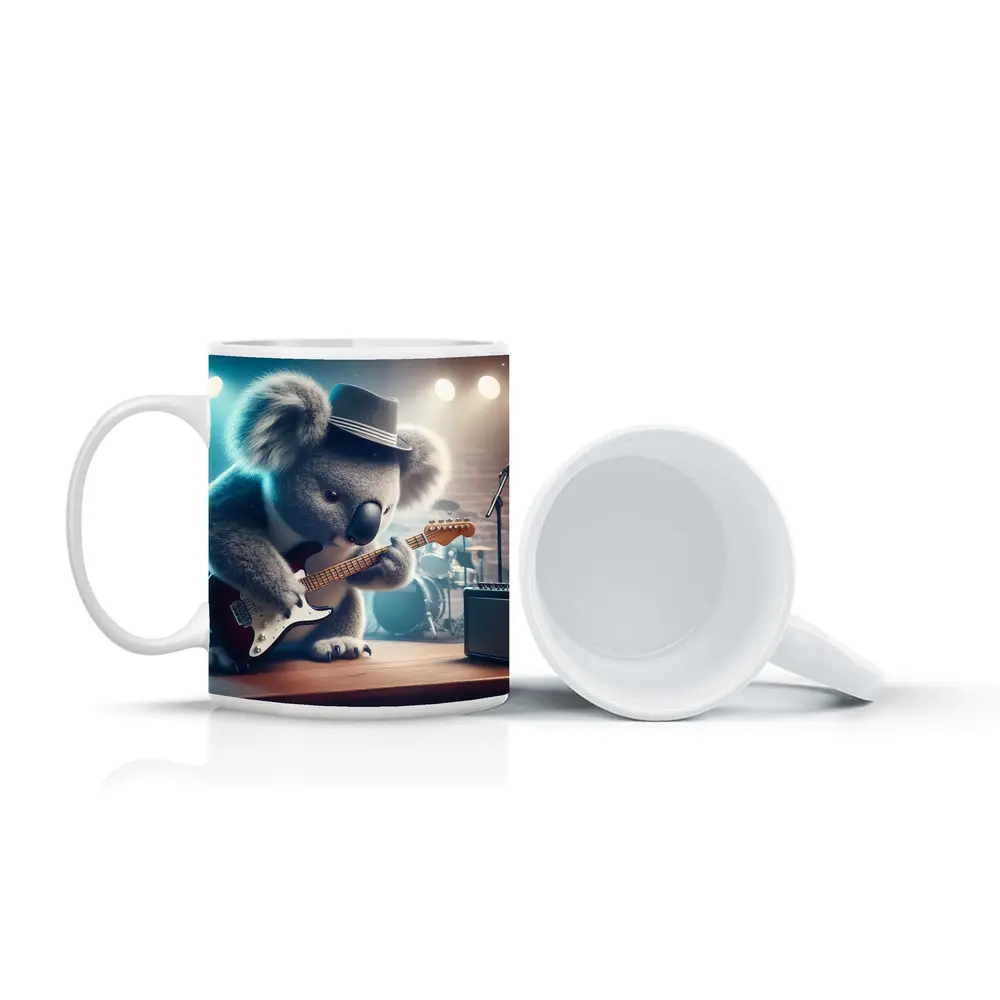 Koala Playing Guitar on Concert Stage – Mugs