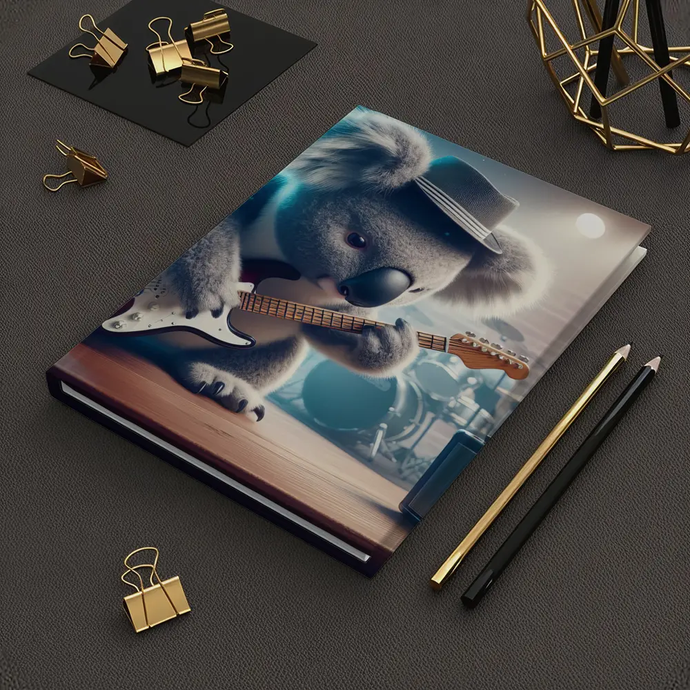 Koala Playing Guitar on Concert Stage – Notebooks
