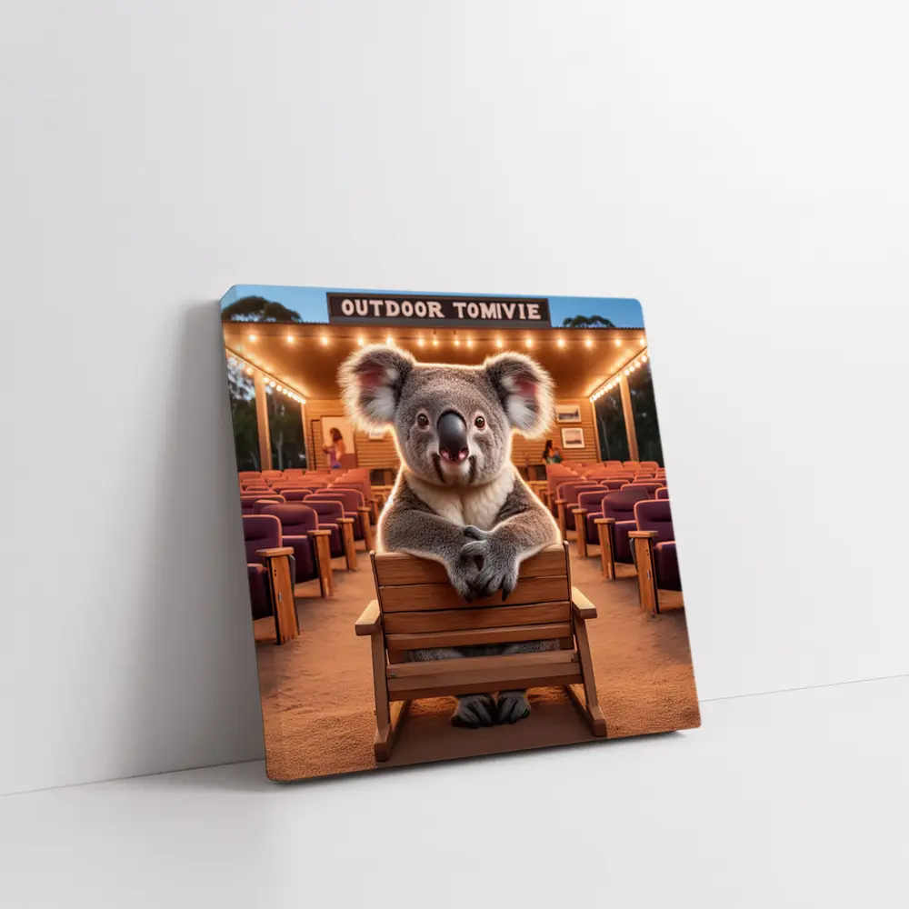 Koala Sitting at Outdoor Movie Theater – Wall Art