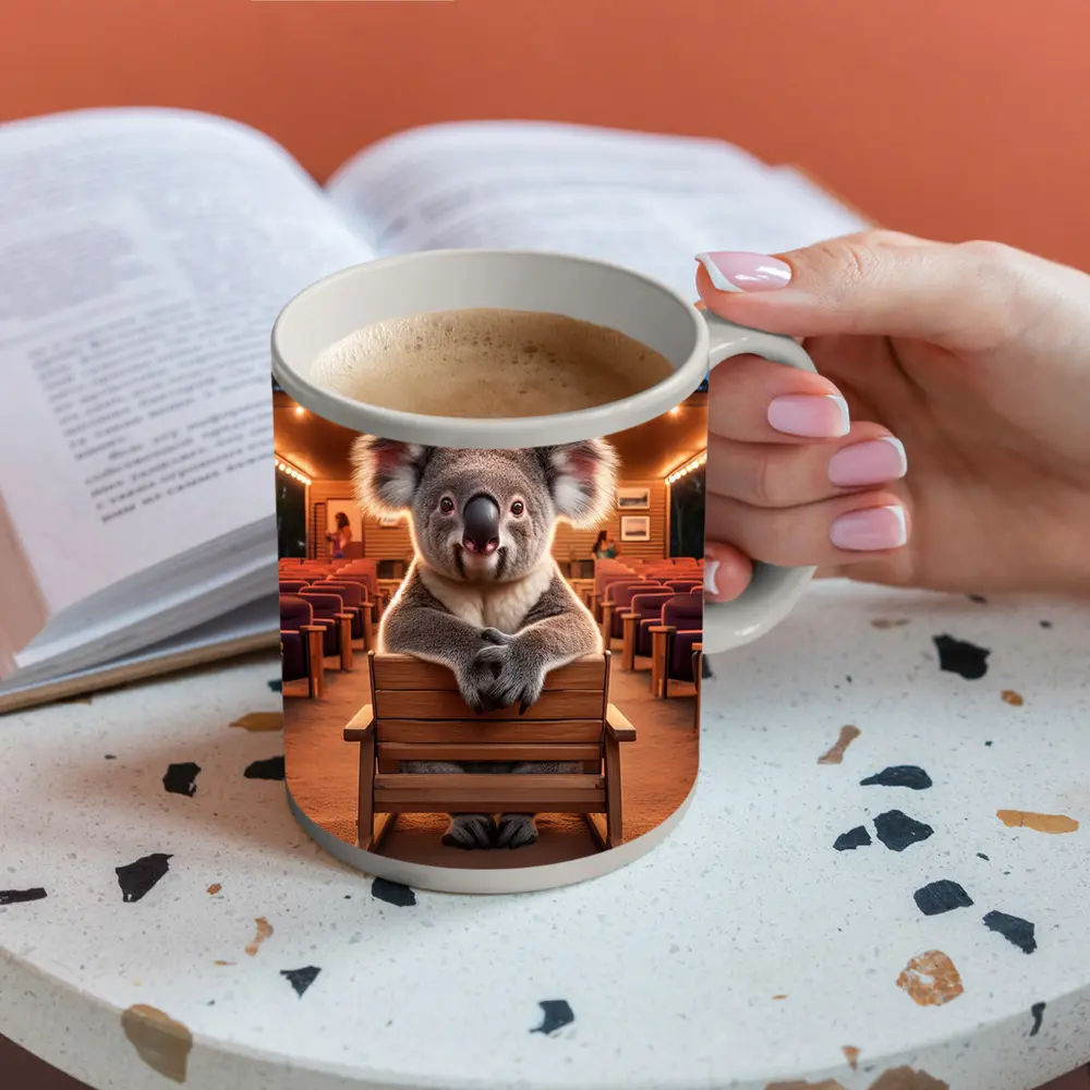 Koala Sitting at Outdoor Movie Theater – Mugs