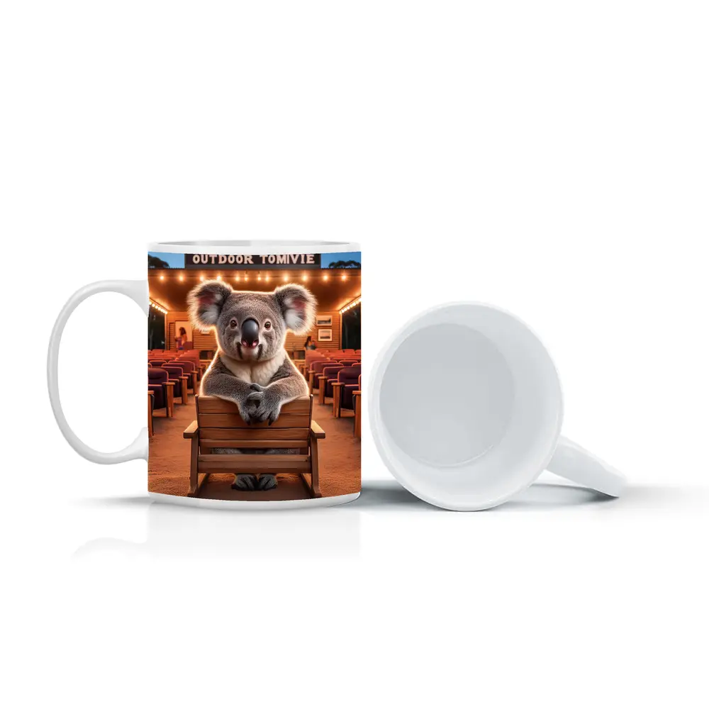 Koala Sitting at Outdoor Movie Theater – Mugs