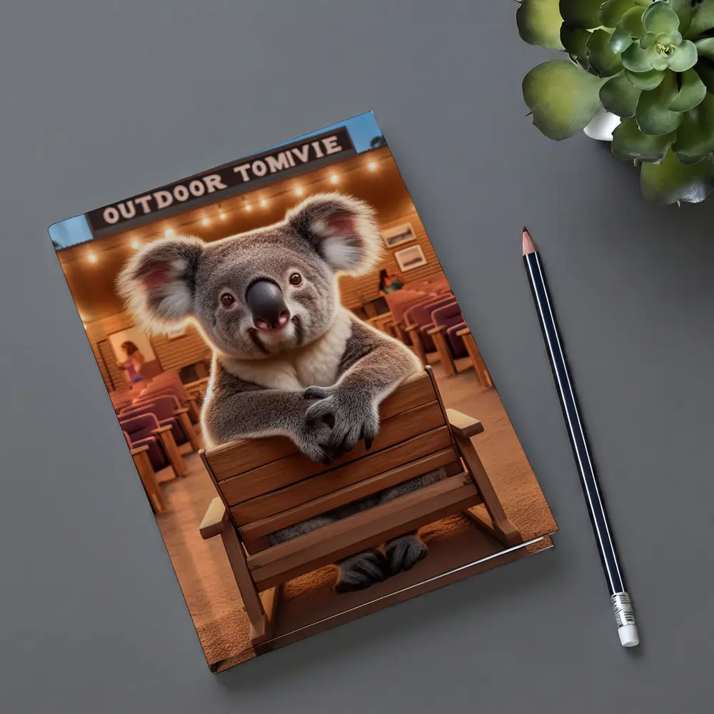 Koala Sitting at Outdoor Movie Theater – Notebooks