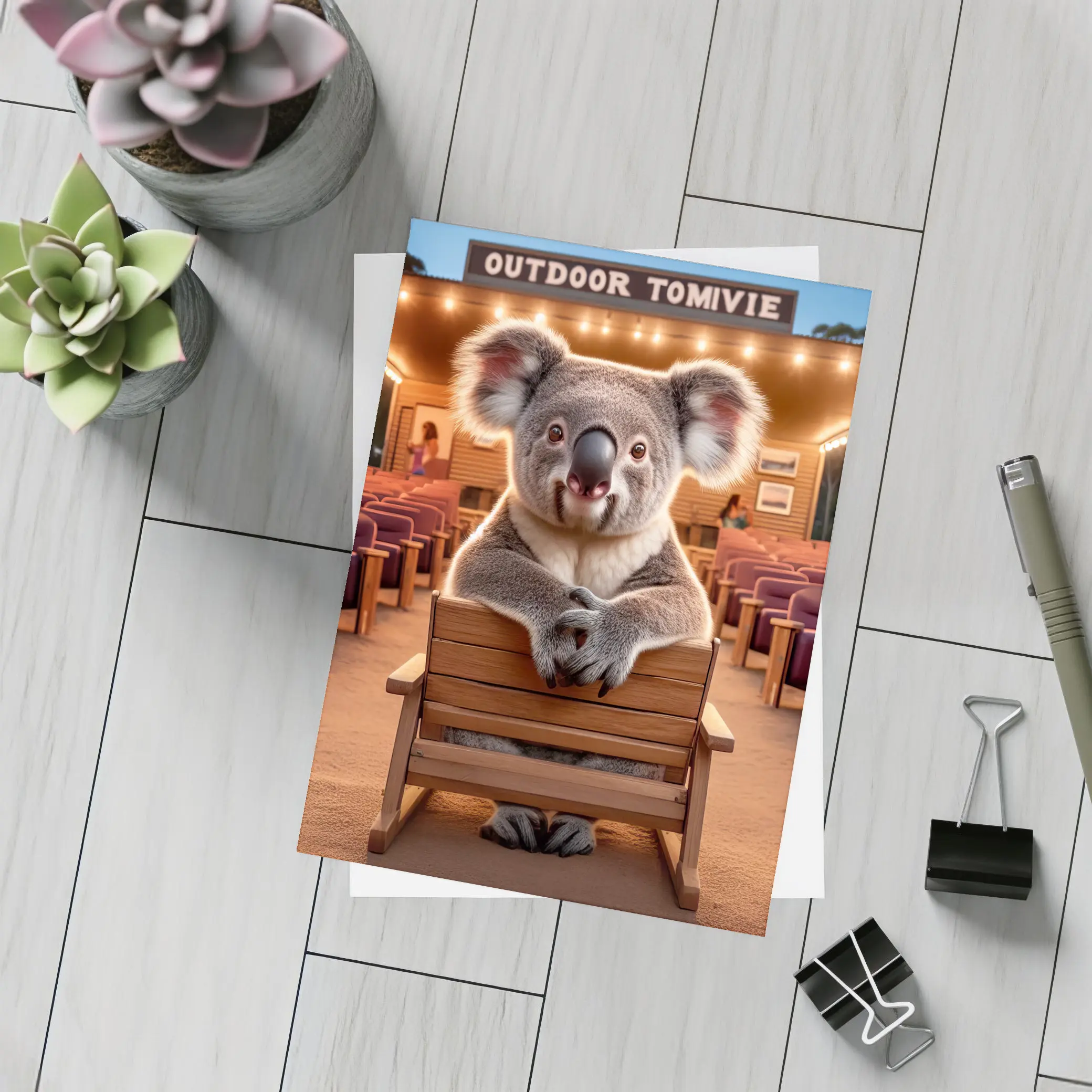 Koala Sitting at Outdoor Movie Theater – Postcards