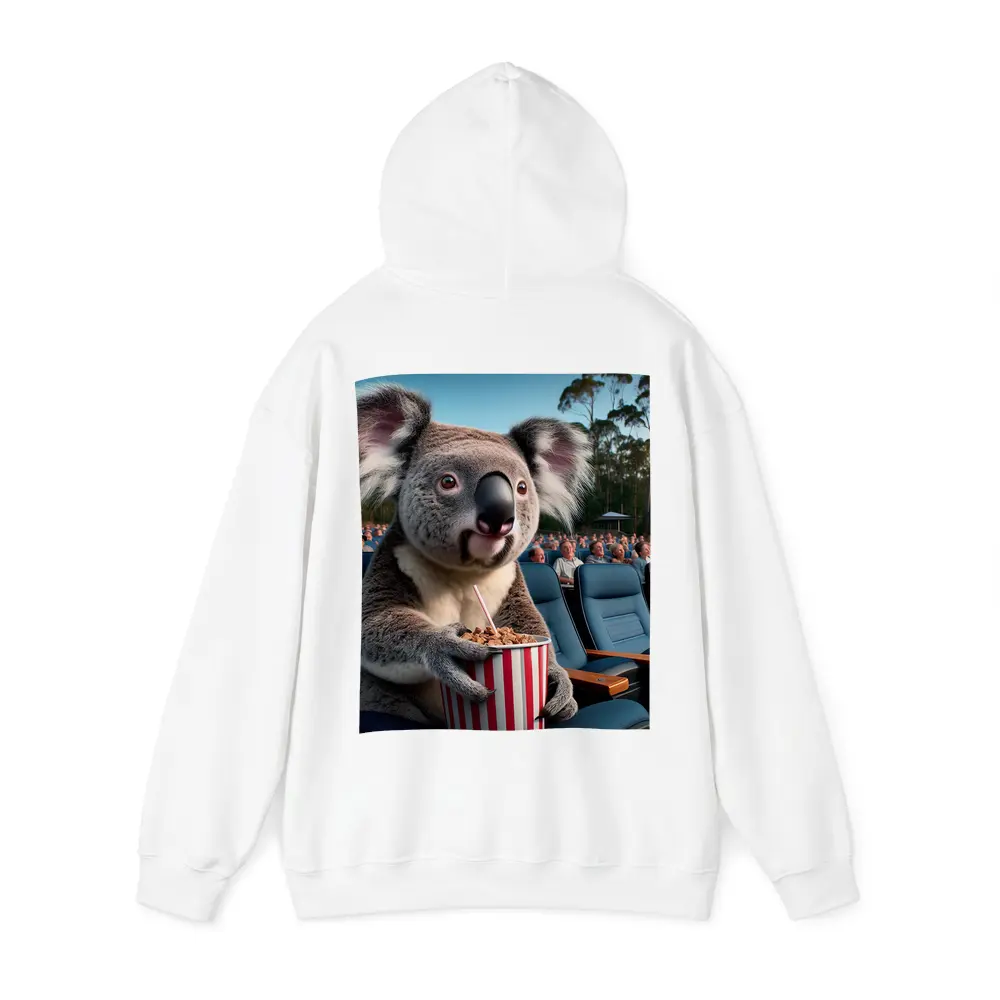 Koala Eating Popcorn at Outdoor Cinema – Hoodies
