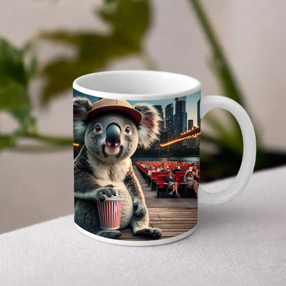 Koala With Popcorn Outdoor Cinema City – Mugs