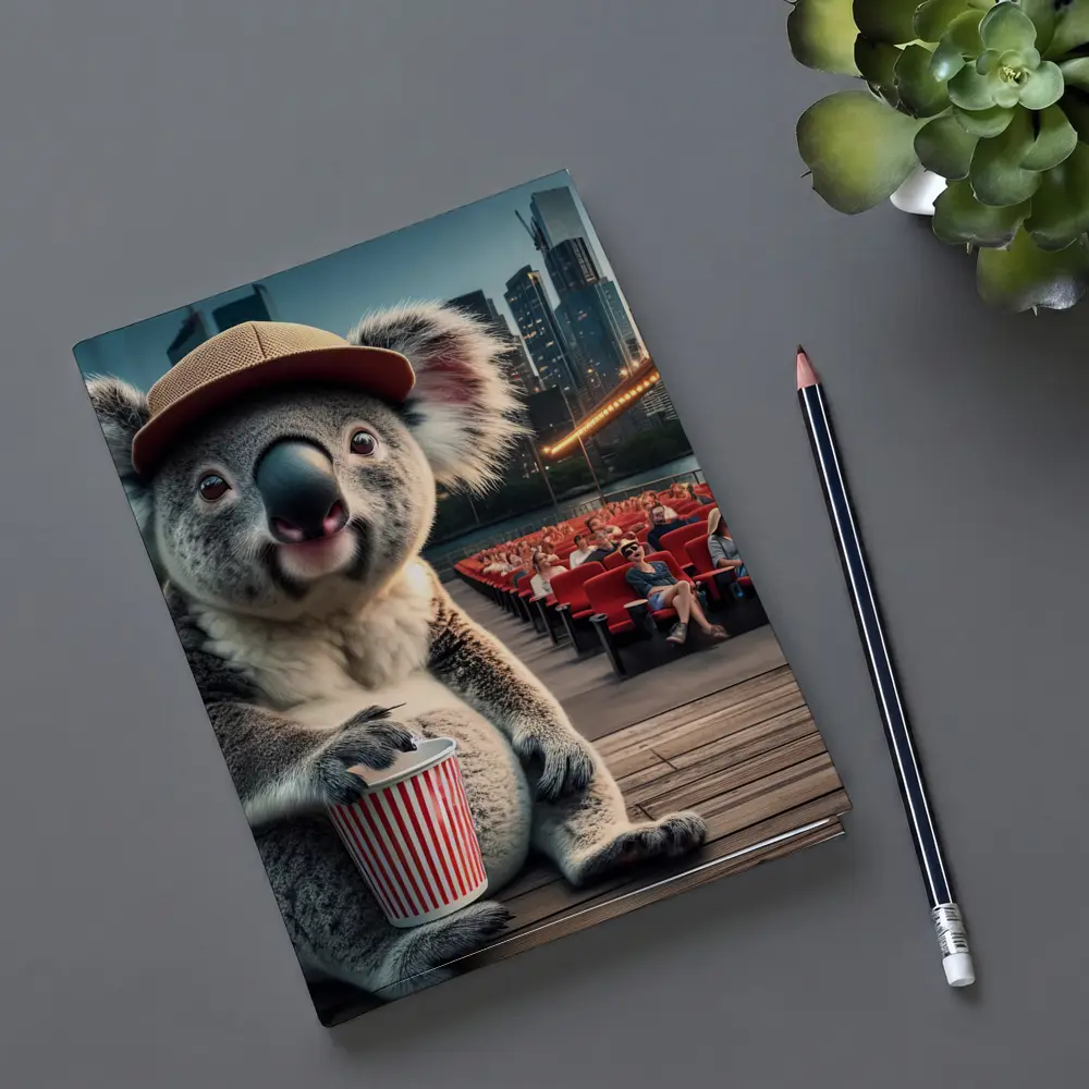 Koala With Popcorn Outdoor Cinema City – Notebooks