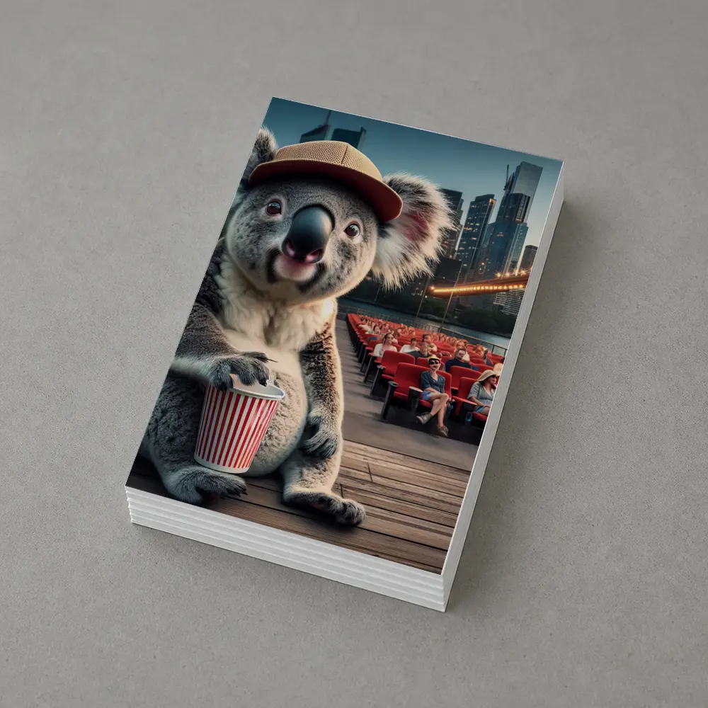 Koala With Popcorn Outdoor Cinema City – Postcards