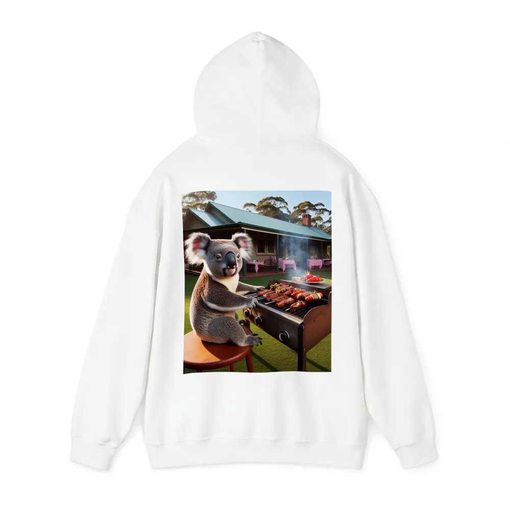 Koala Grilling BBQ Australian Backyard Scene – Hoodies
