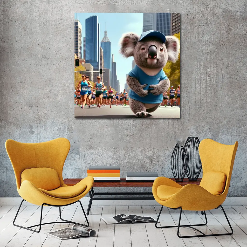 Koala Running City Marathon Street Race – Wall Art
