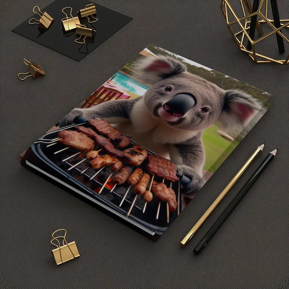 Koala Grilling Meat at Backyard BBQ – Notebooks