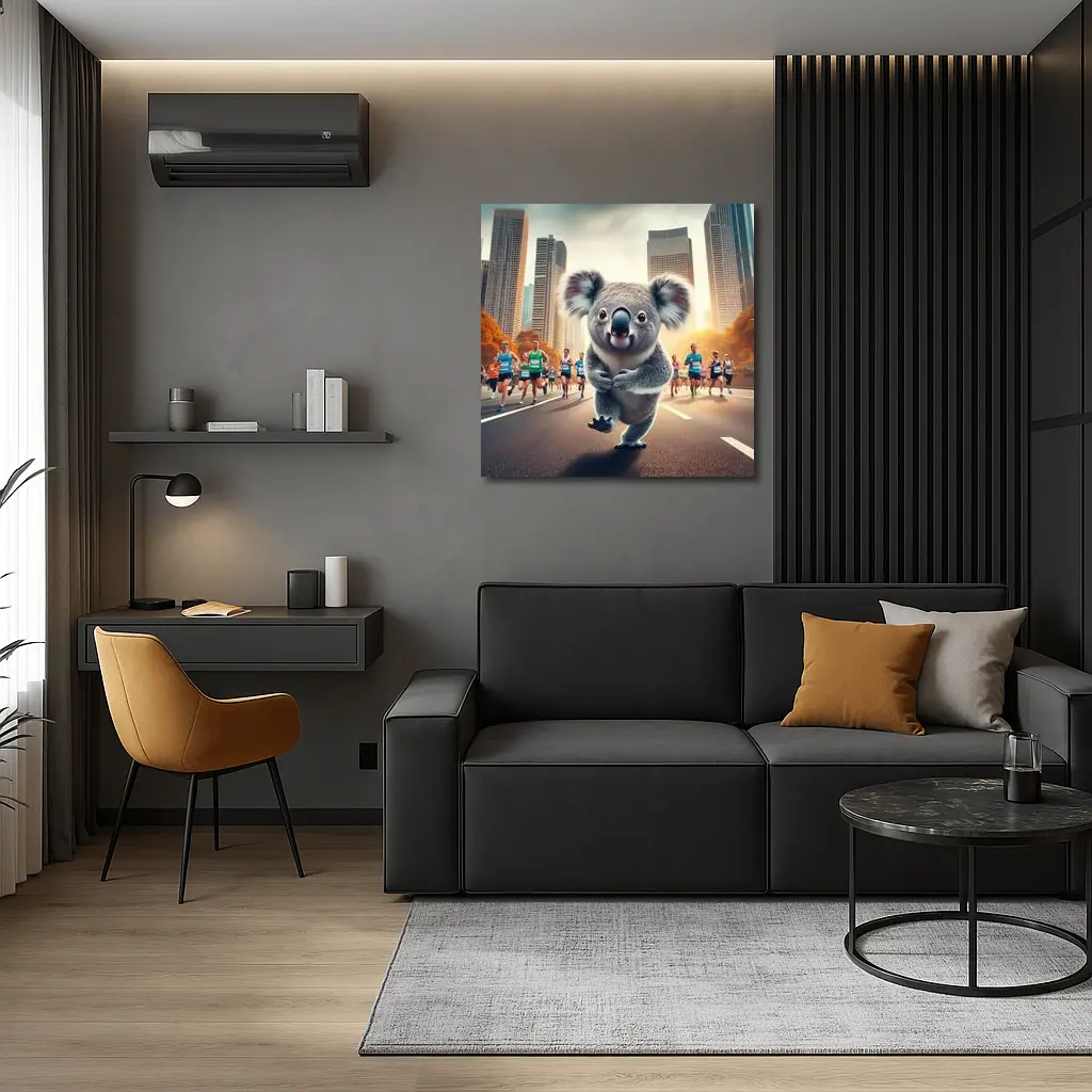 Koala Running City Marathon Race Art – Wall Art