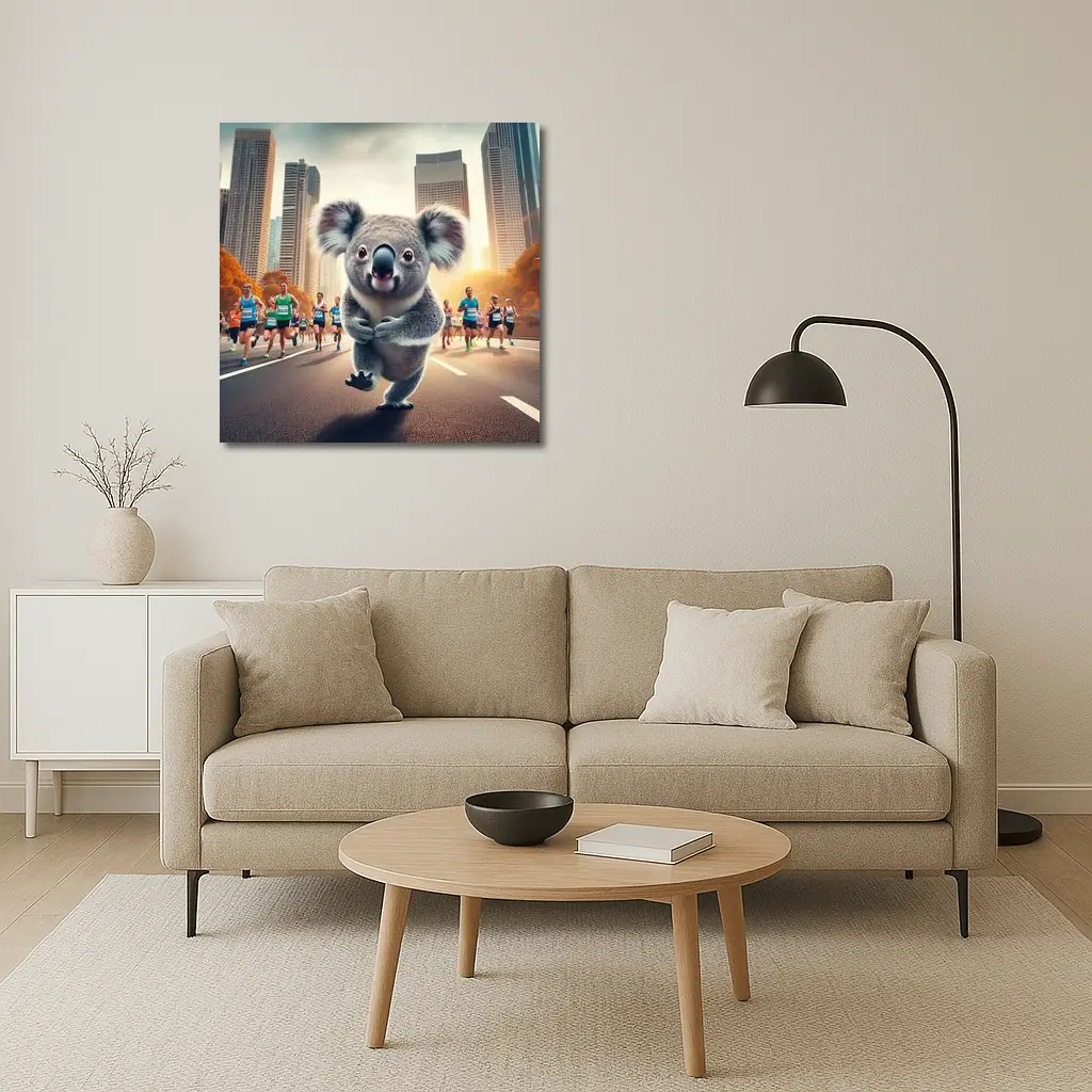 Koala Running City Marathon Race Art – Wall Art