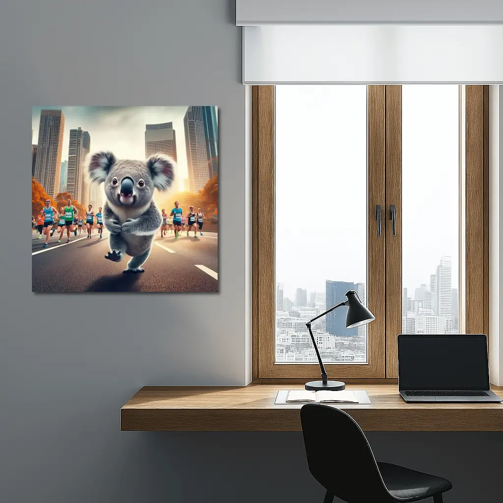 Koala Running City Marathon Race Art – Wall Art