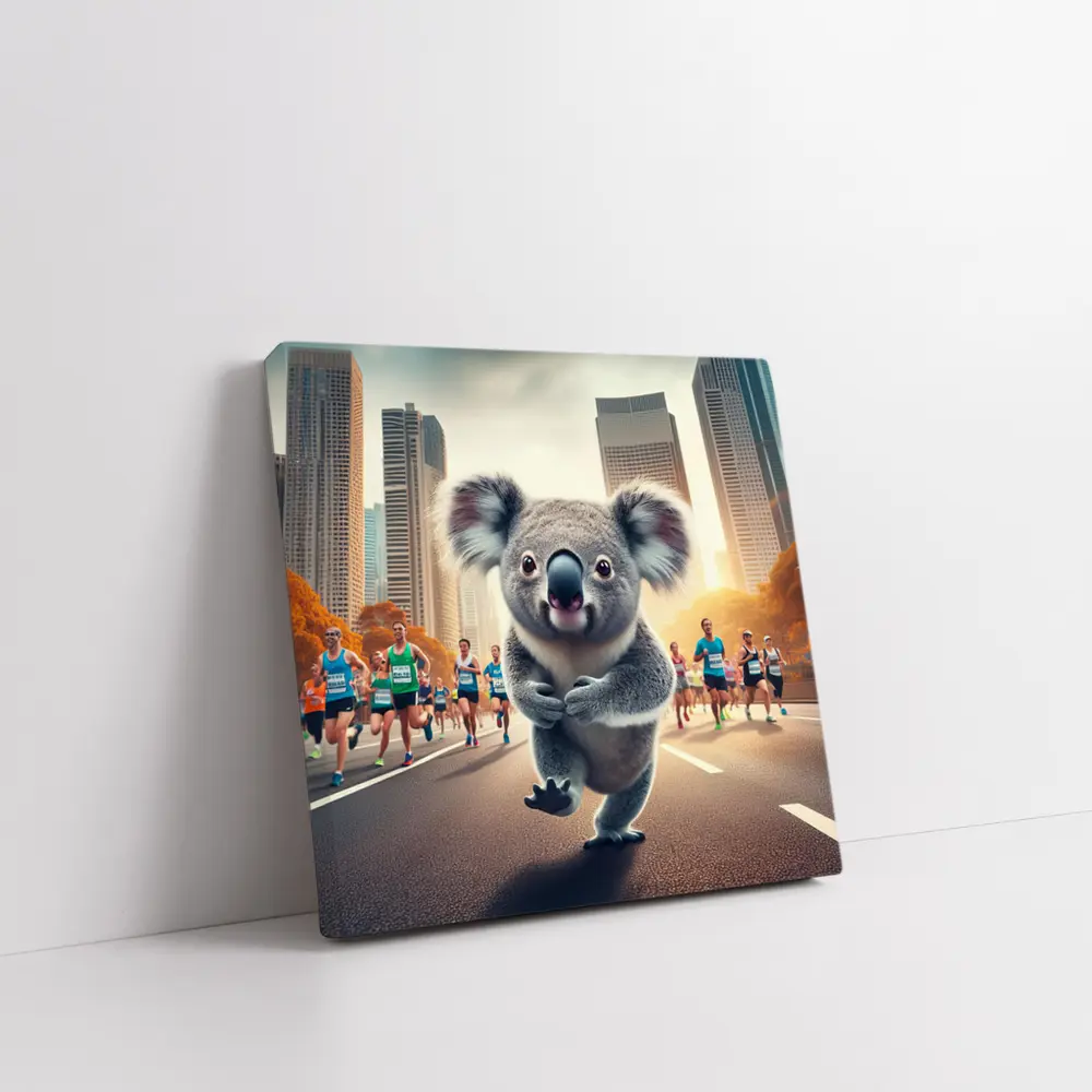 Koala Running City Marathon Race Art – Wall Art