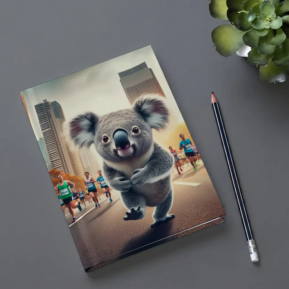 Koala Running City Marathon Race Art – Notebooks