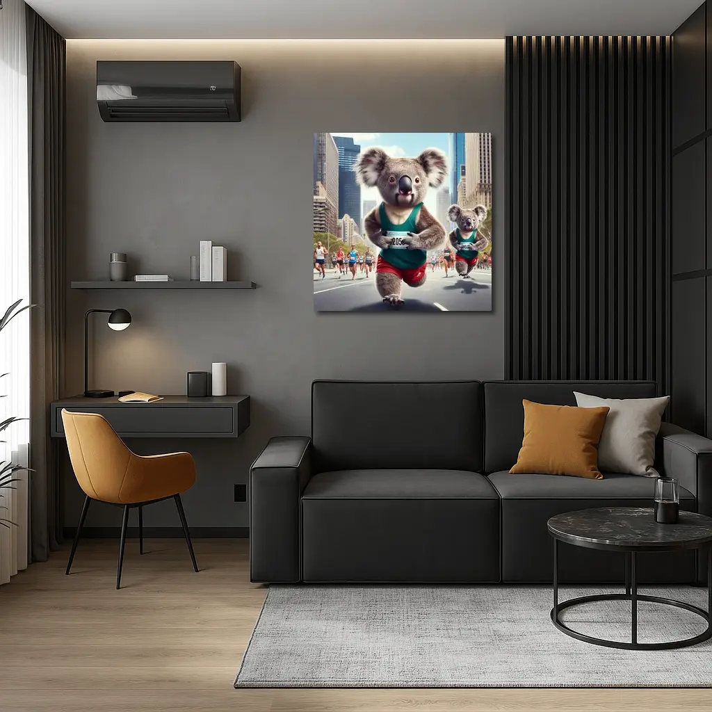 Koalas Running City Marathon Race Art – Wall Art