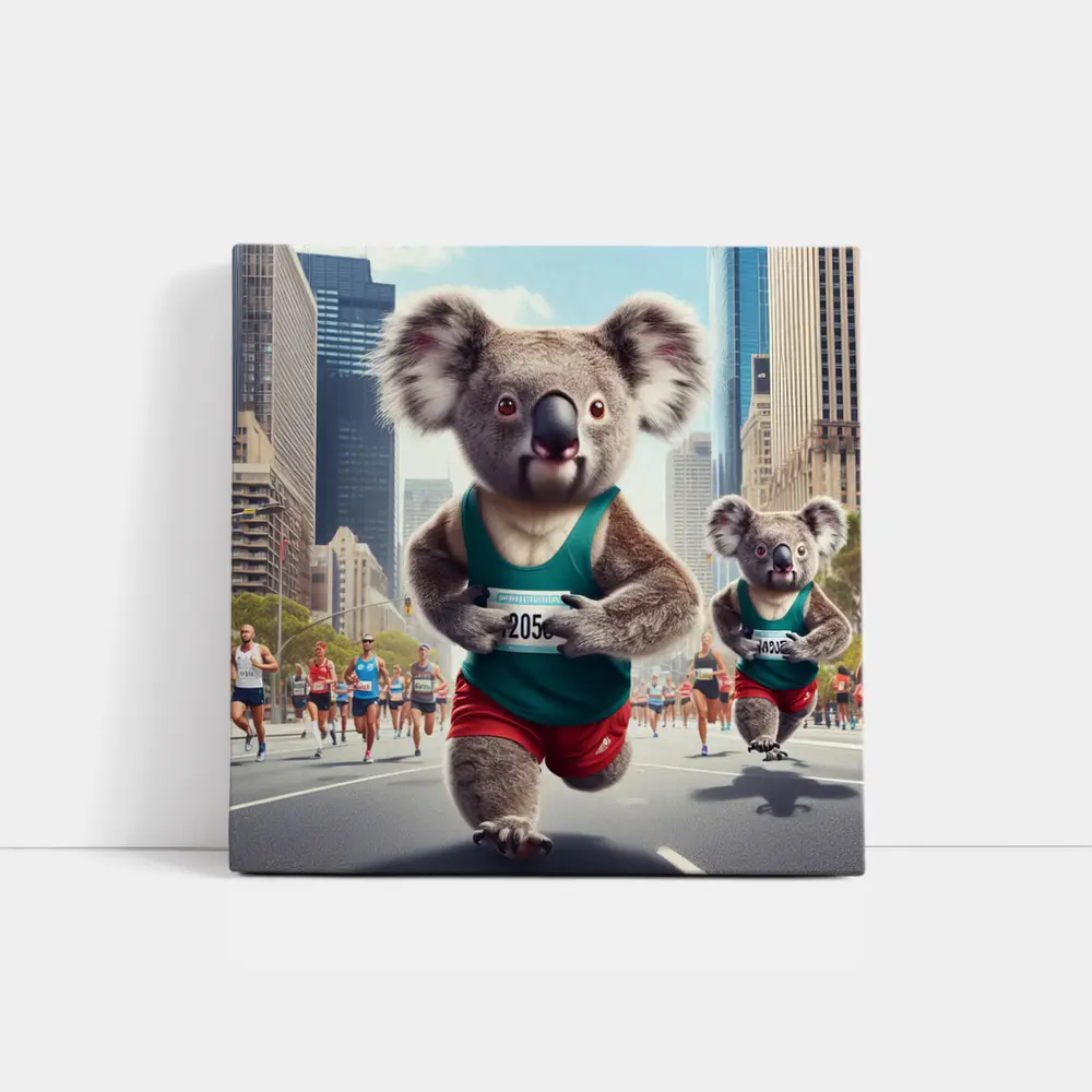 Koalas Running City Marathon Race Art – Wall Art