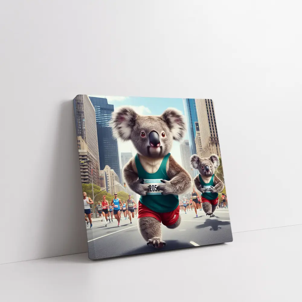 Koalas Running City Marathon Race Art – Wall Art
