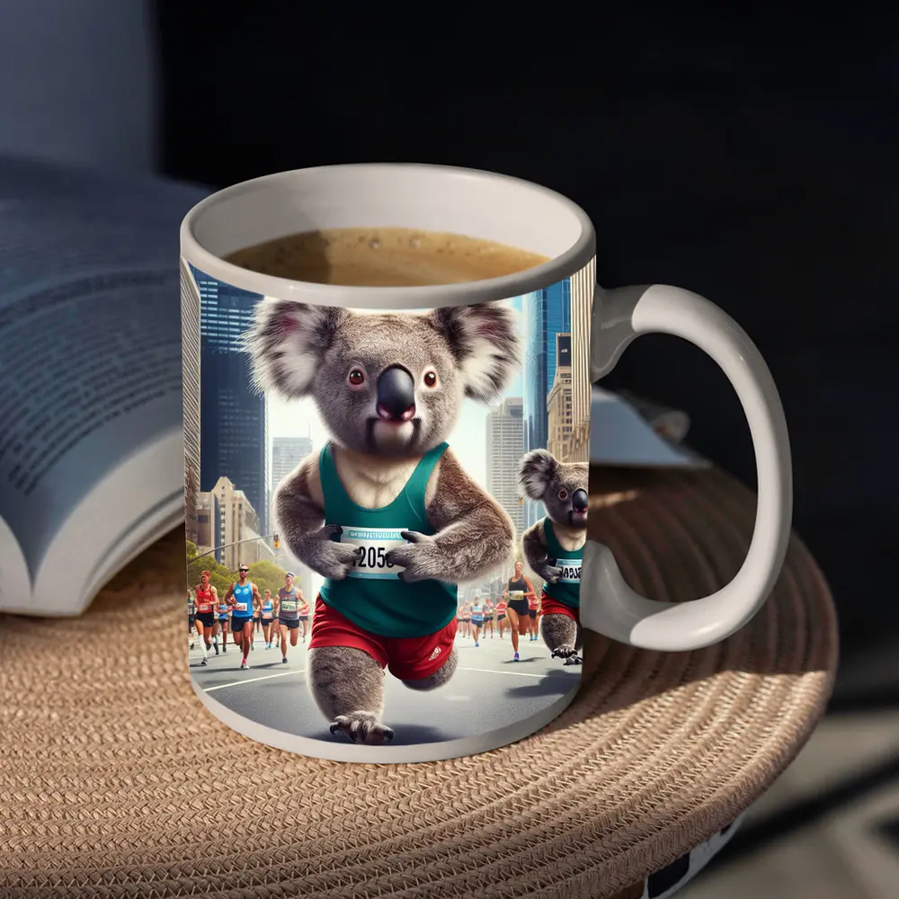Koalas Running City Marathon Race Art – Mugs