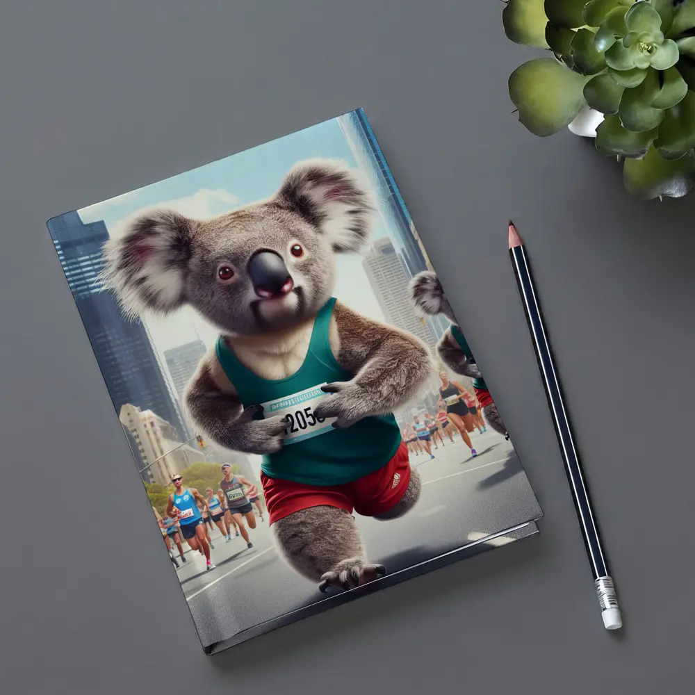 Koalas Running City Marathon Race Art – Notebooks