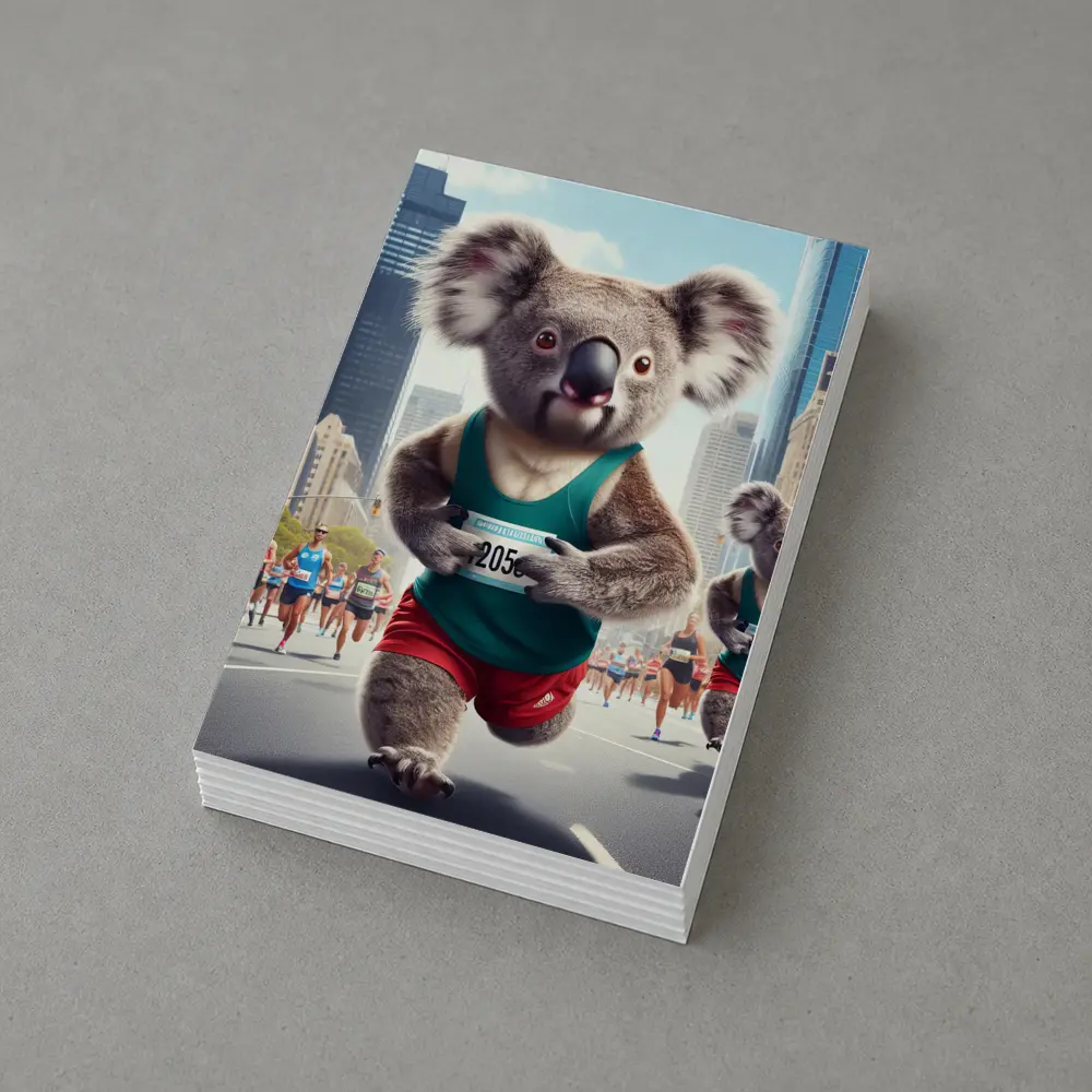 Koalas Running City Marathon Race Art – Postcards
