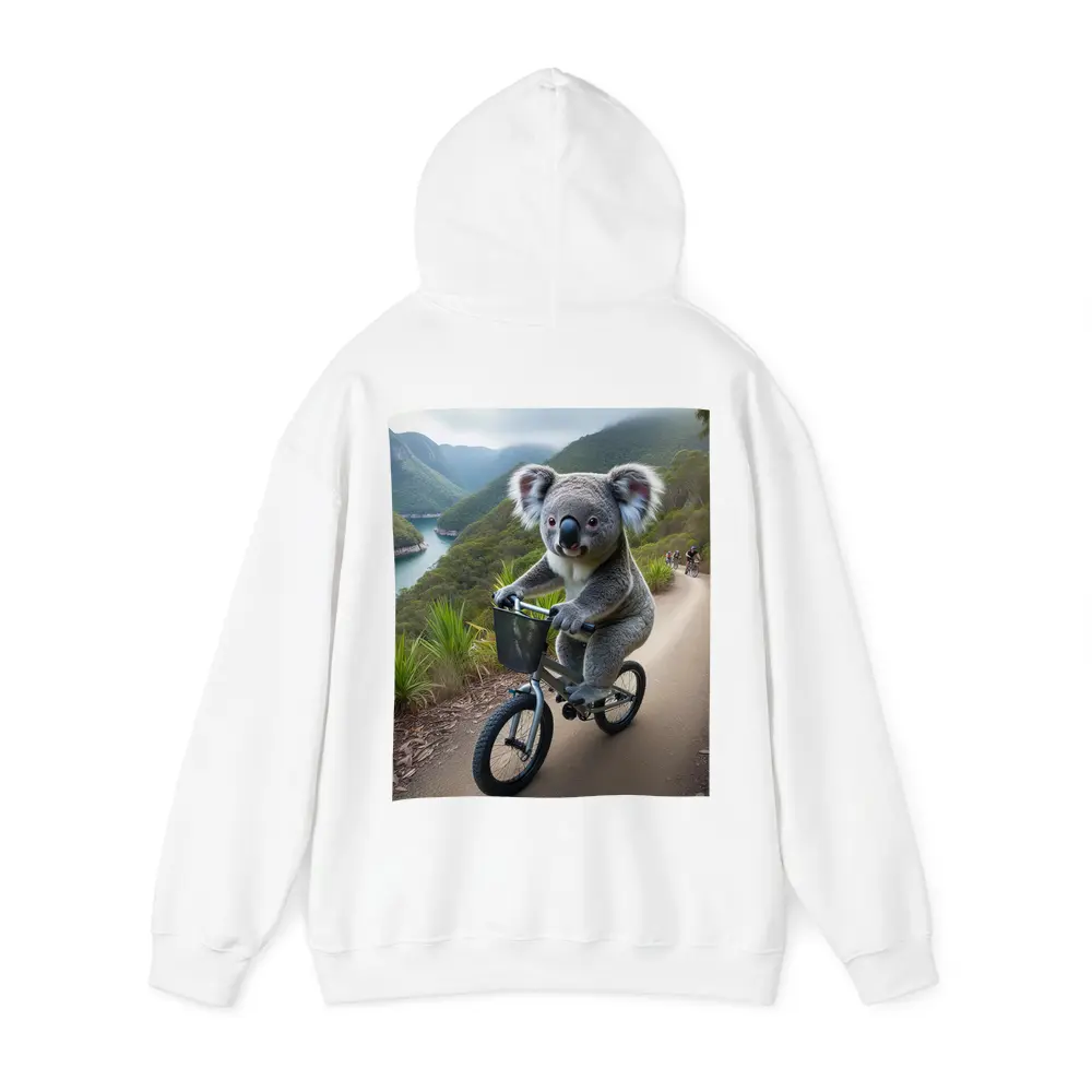 Koala Riding Bicycle On Mountain Trail – Hoodies