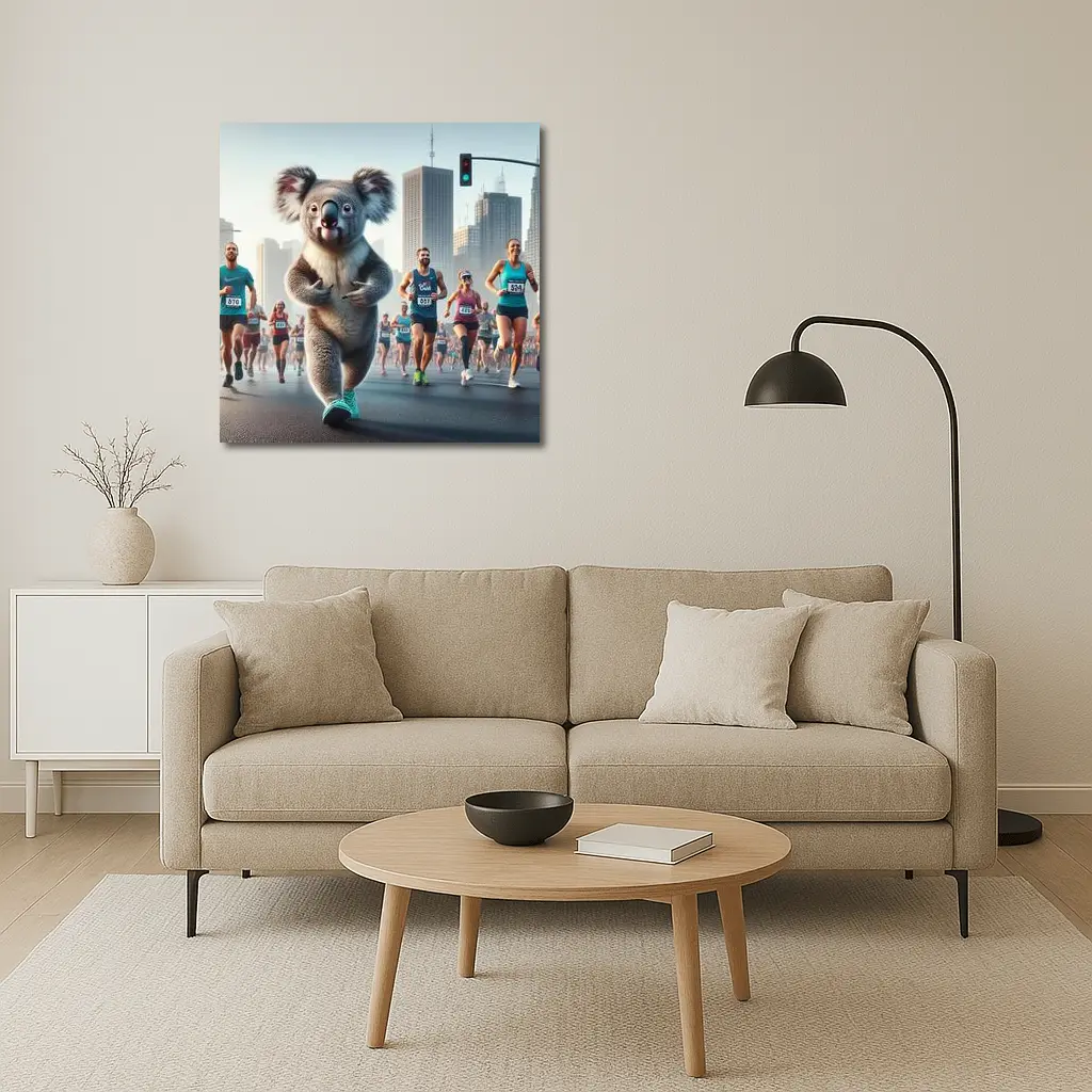 Koala Running City Marathon Race Art – Wall Art