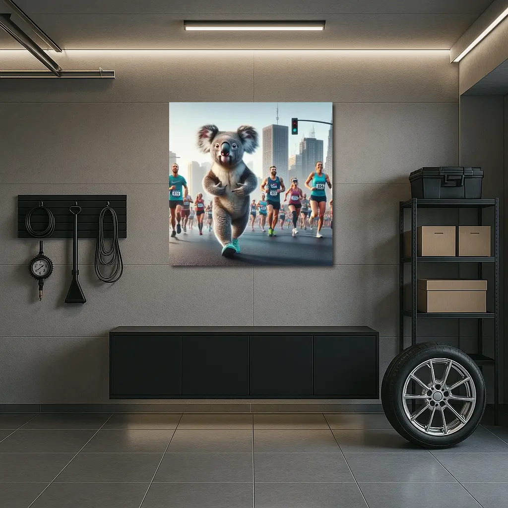 Koala Running City Marathon Race Art – Wall Art