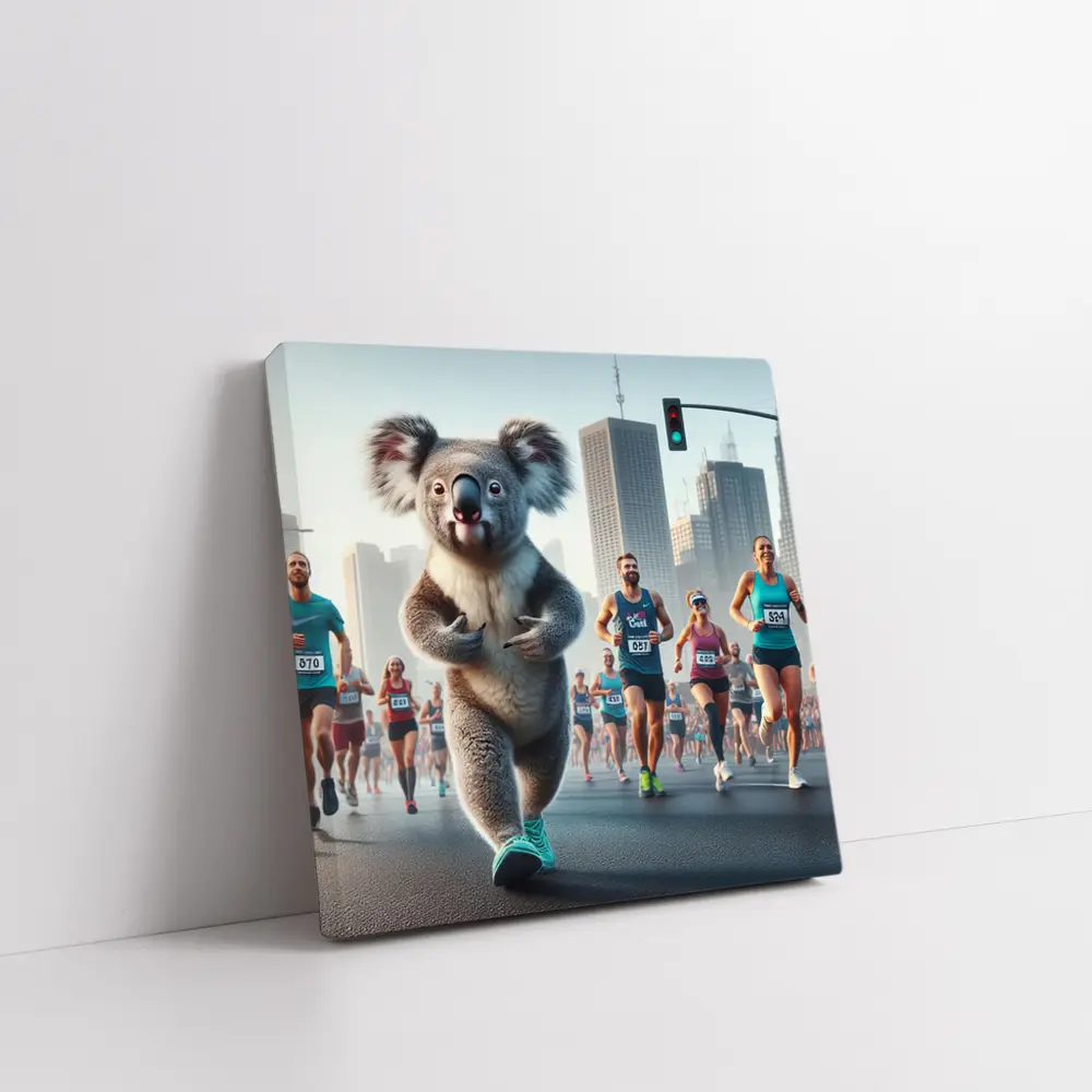 Koala Running City Marathon Race Art – Wall Art