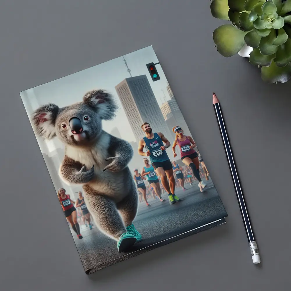 Koala Running City Marathon Race Art – Notebooks