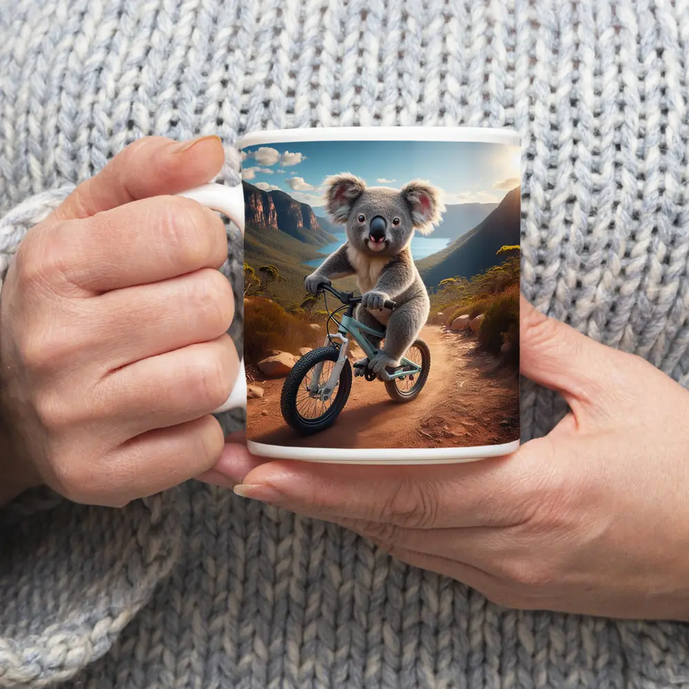 Koala Riding Bike Australian Mountain Trail – Mugs