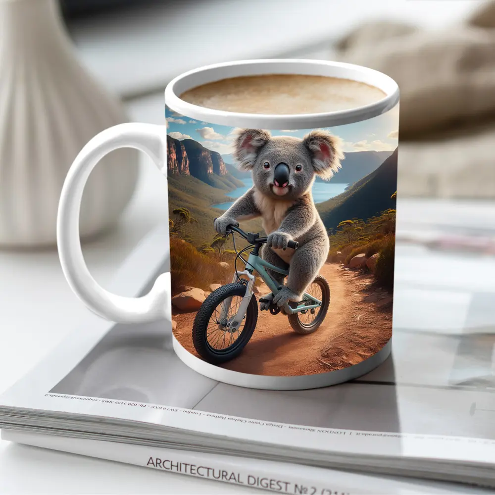 Koala Riding Bike Australian Mountain Trail – Mugs