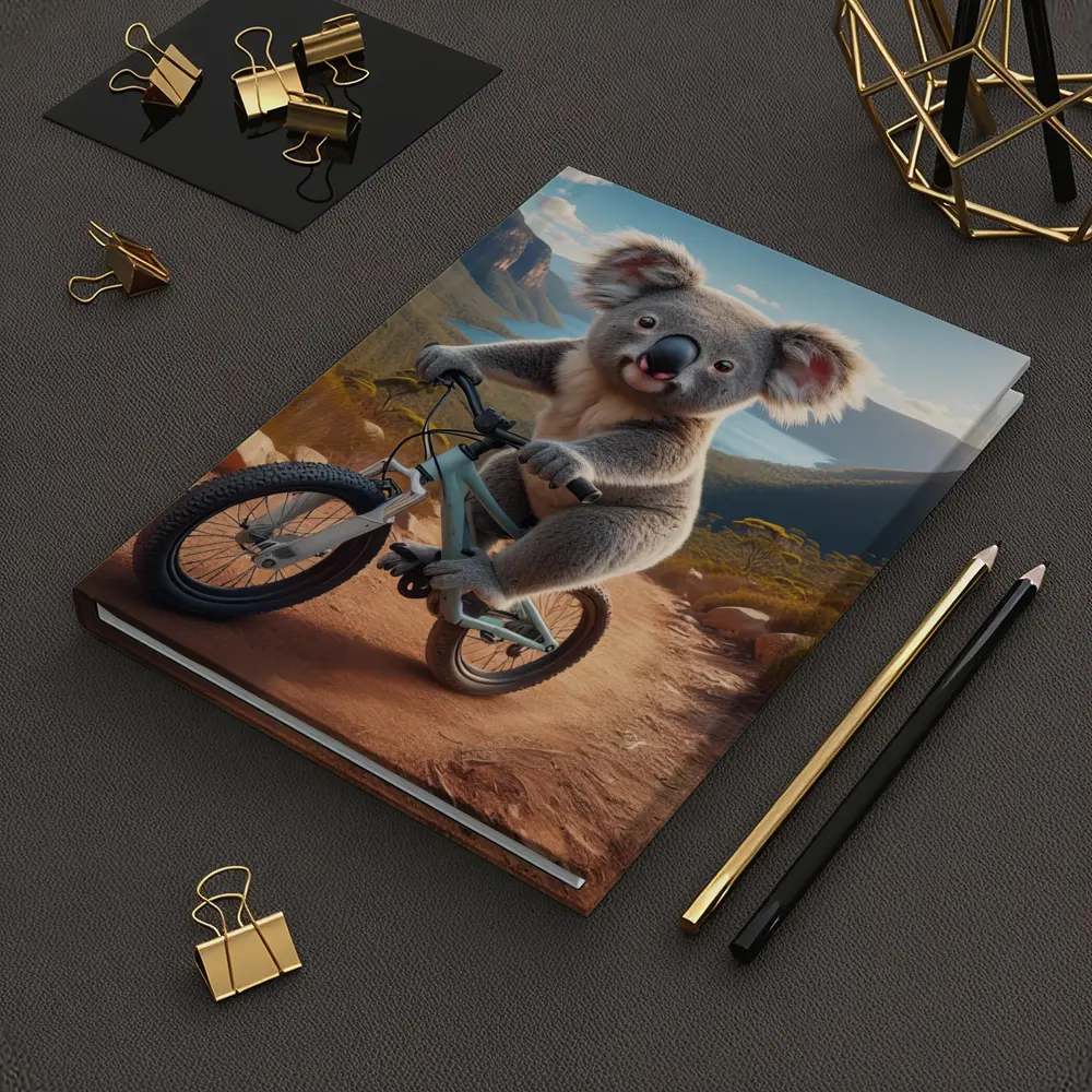 Koala Riding Bike Australian Mountain Trail – Notebooks
