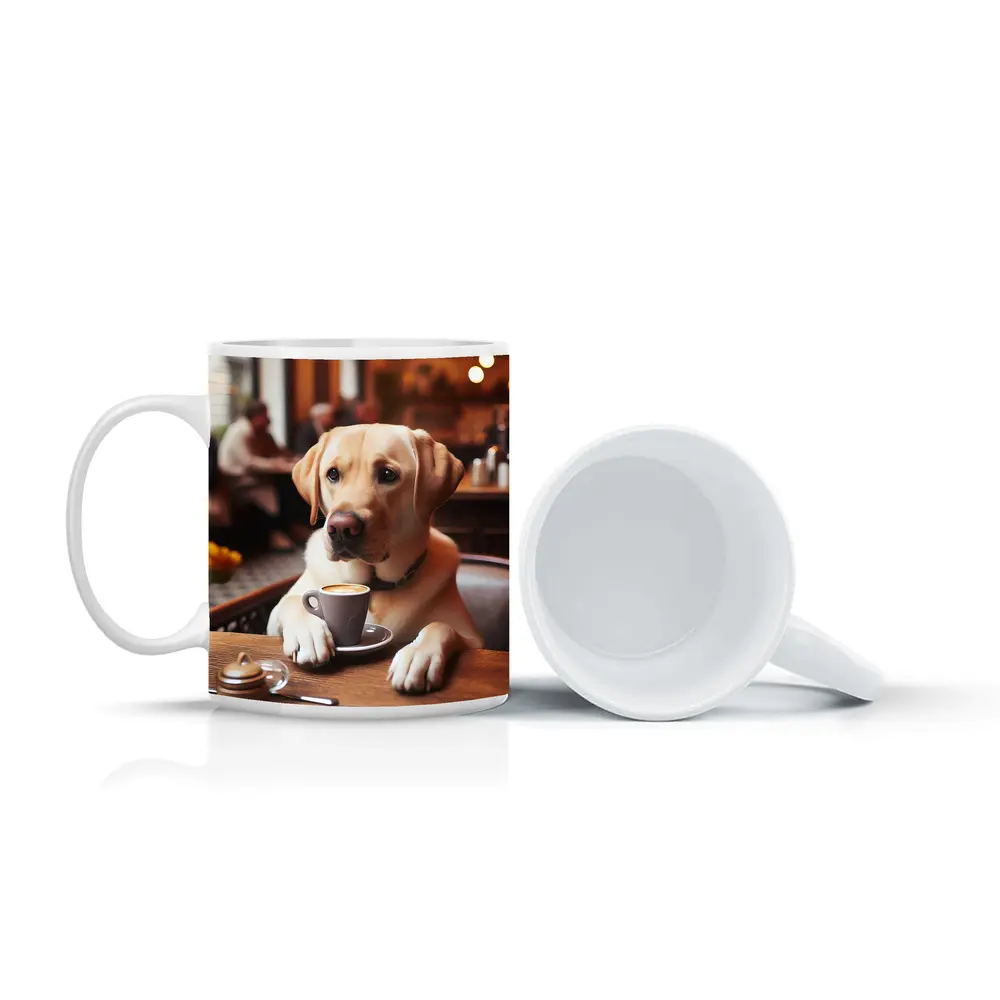 Labrador Retriever Dog Coffee Cafe Scene – Mugs