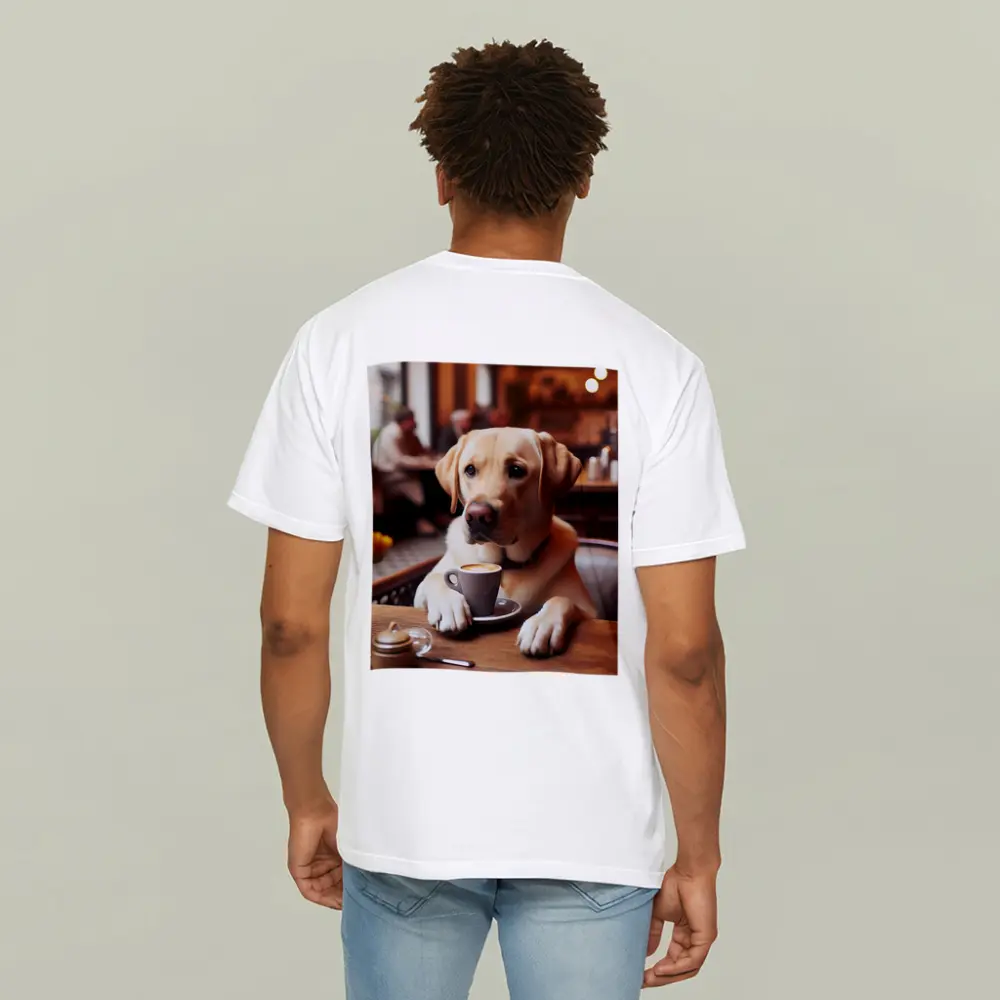 Labrador Retriever Dog Coffee Cafe Scene – T-Shirts