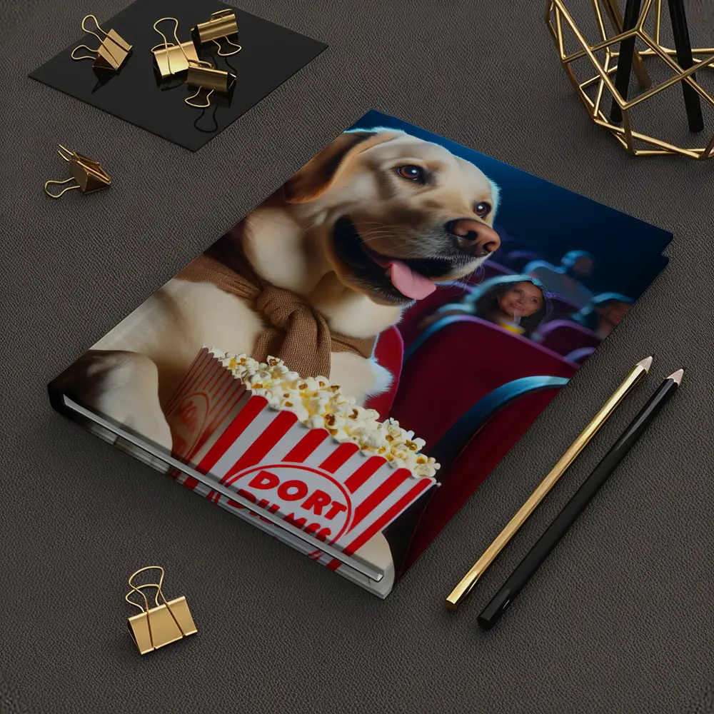 Labrador Retriever Watching Movie With Popcorn – Notebooks