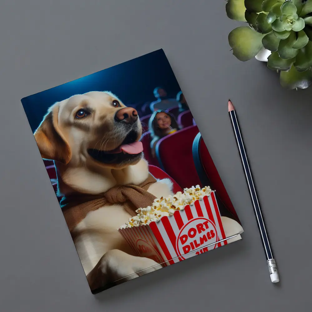 Labrador Retriever Watching Movie With Popcorn – Notebooks