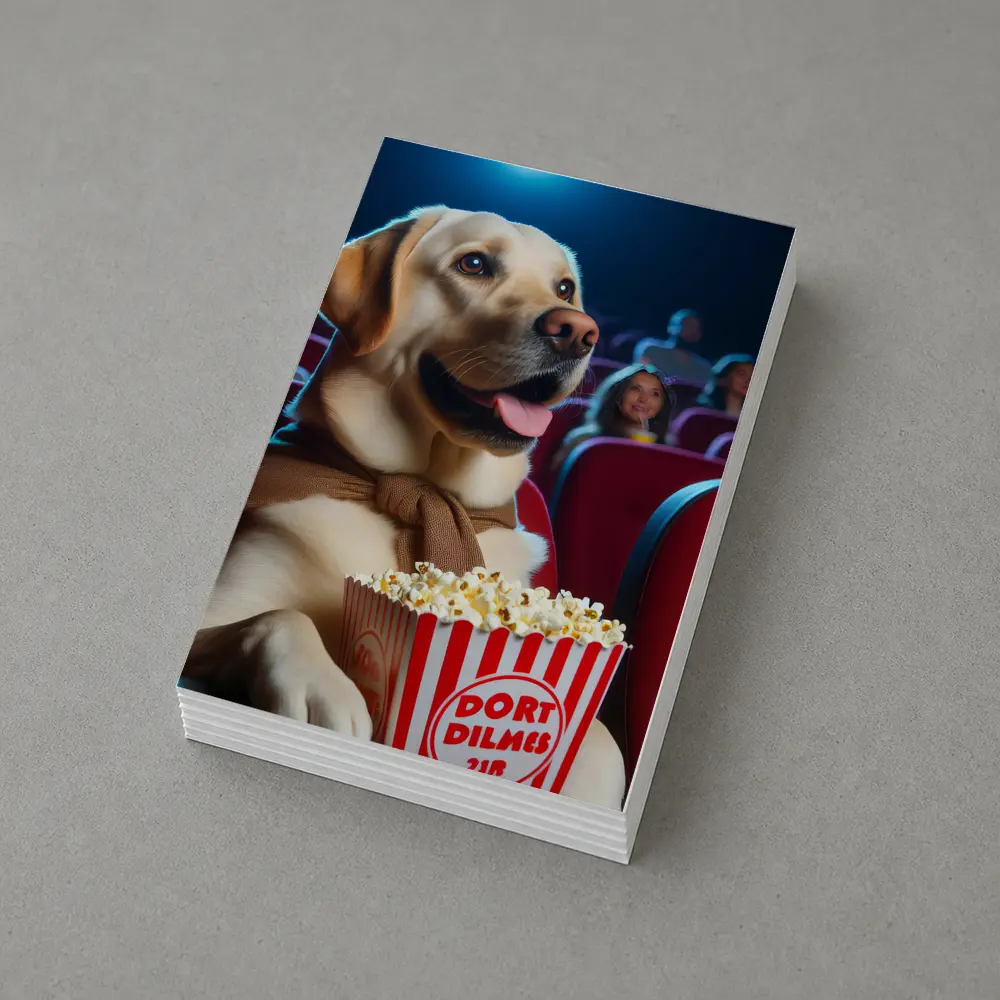 Labrador Retriever Watching Movie With Popcorn – Postcards