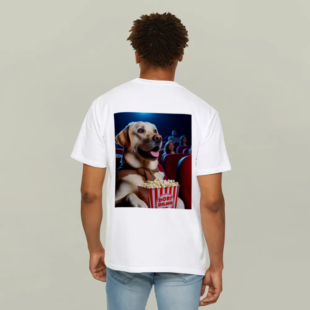 Labrador Retriever Watching Movie With Popcorn – T-Shirts