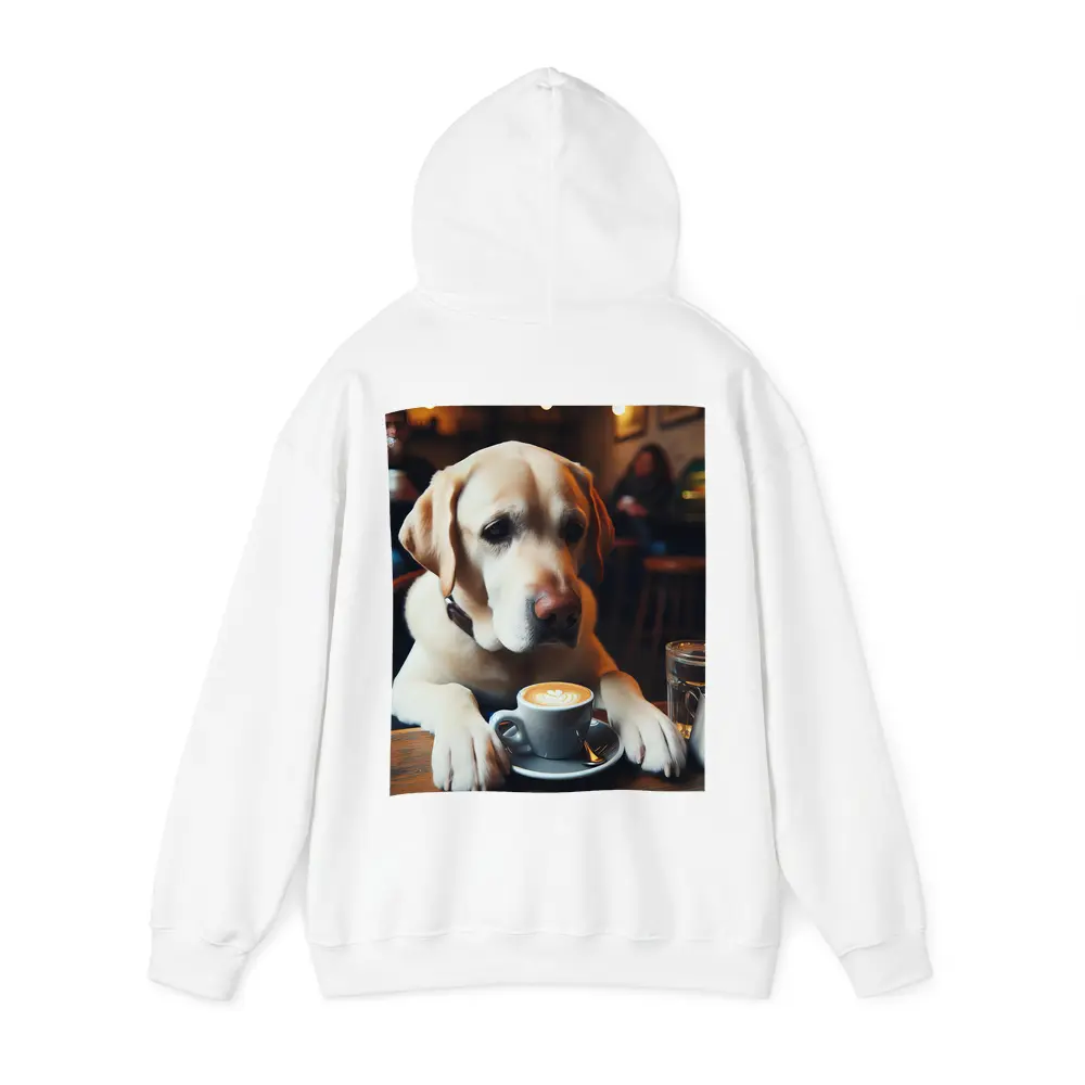 Yellow Labrador Retriever Sitting Cafe Coffee – Hoodies