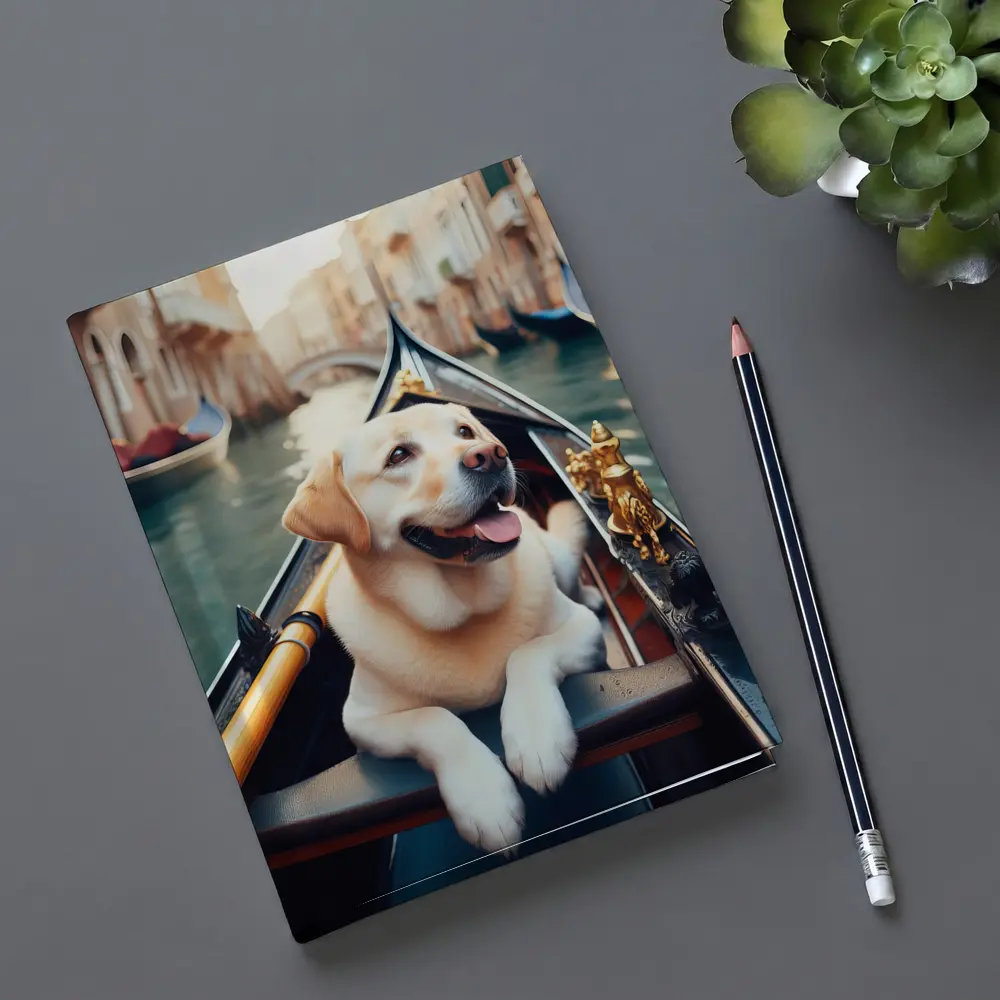 Labrador Retriever Riding Gondola Venice Canal – Notebooks